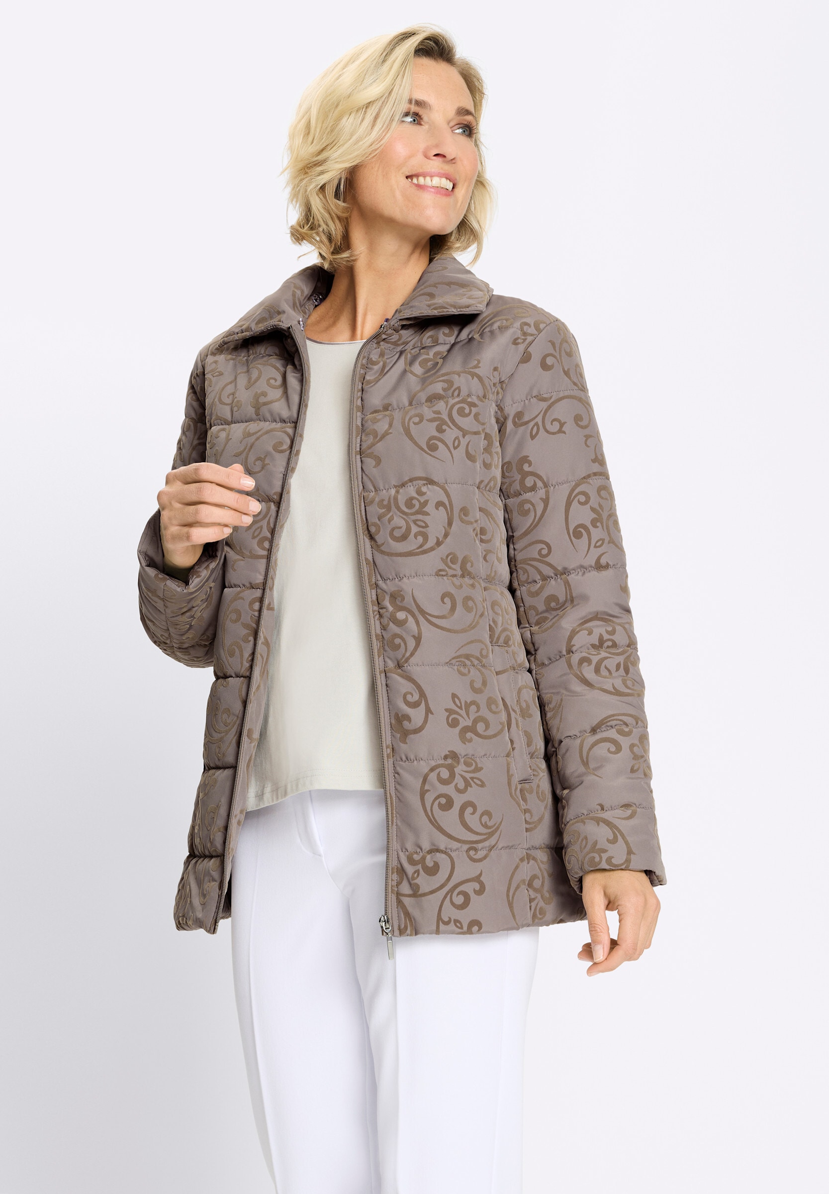 Sieh an! Steppjacke »Jacke Jacke mit Flock-Print«