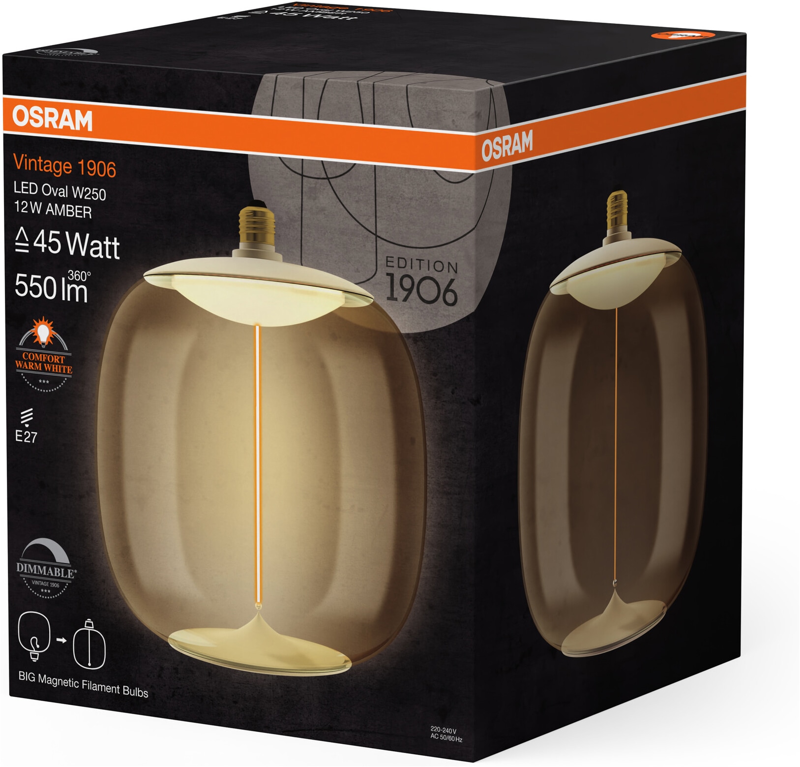 Osram LED-Filament »Vintage 1906 Big Oval« E27 1 Stk. Warmweiß