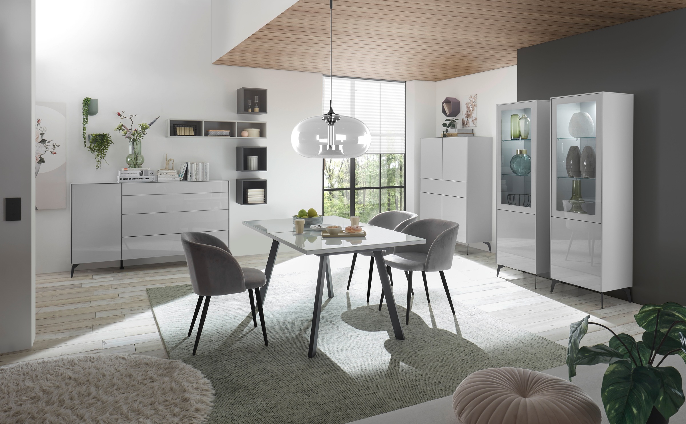 Mäusbacher Esstisch »Imola TOPSELLER!«, Mäusbacher Esstisch, Breite 160 cm, mit Glasoberplatte, 4 Metallfüße