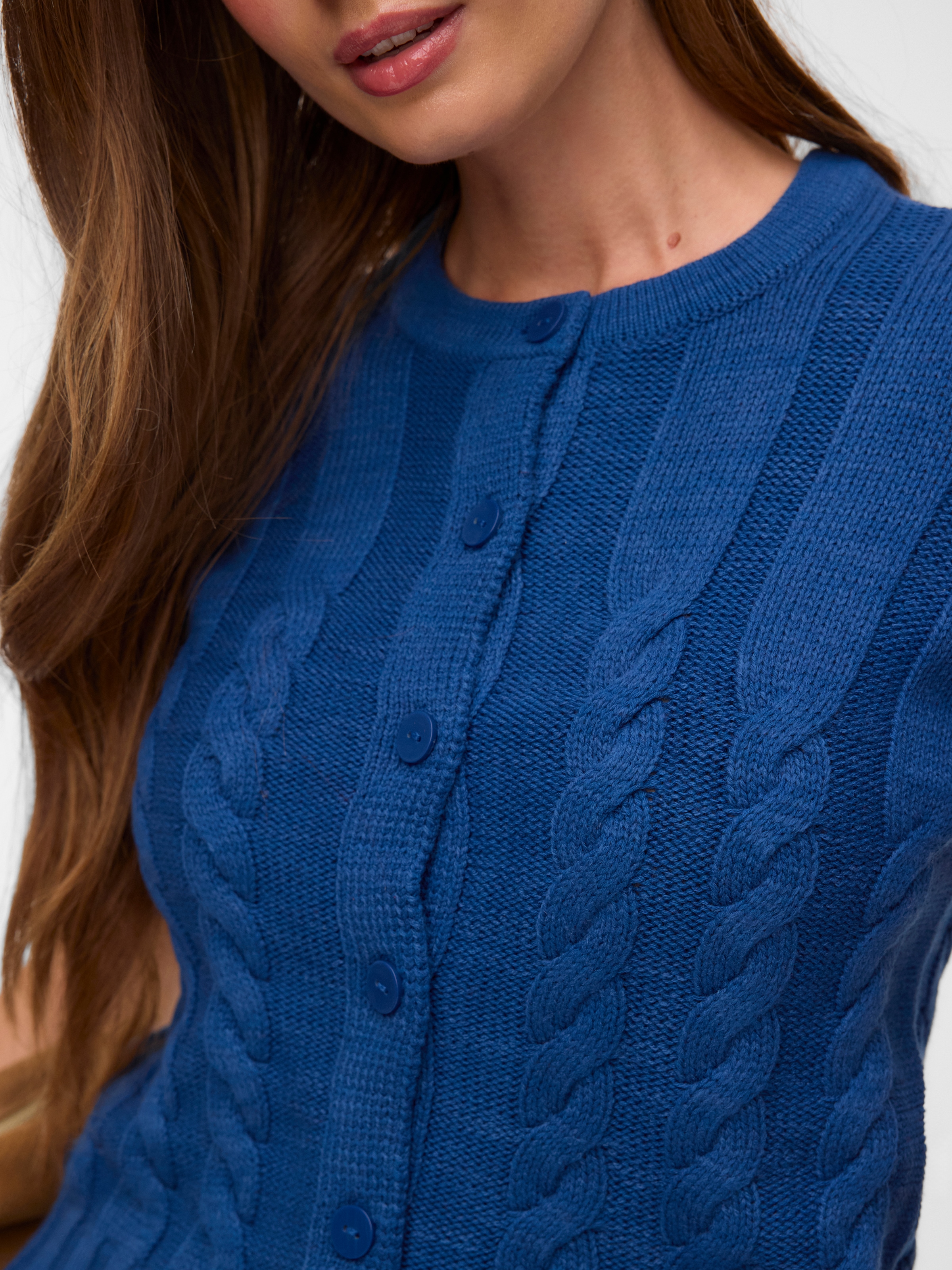 Vero Moda Strickjacke »VMORIANE 2-4 O-NECK CARDIGAN« Baumwollmischung, regular fit, Zopfstrickmuster