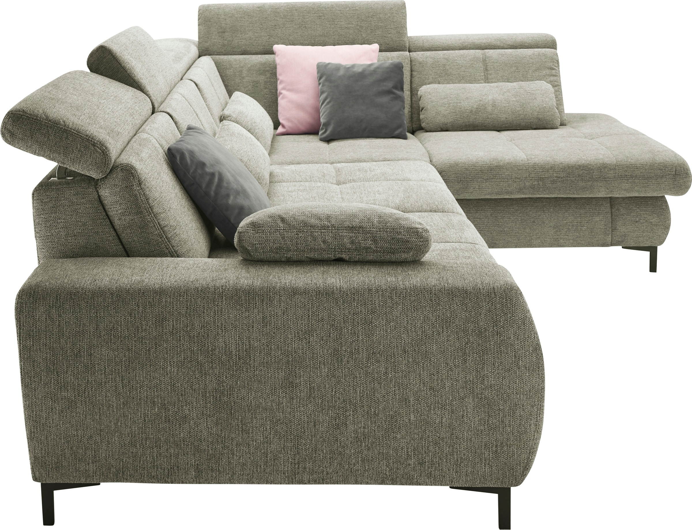 set one by Musterring Ecksofa »SO 3400, Komfortsitzhöhe 47cm oder 49cm, inkl. Sitztiefenverstellung«, verschiedene Funktionen, Kaltschaumpolsterung, Stellmaße 220 x 317 cm
