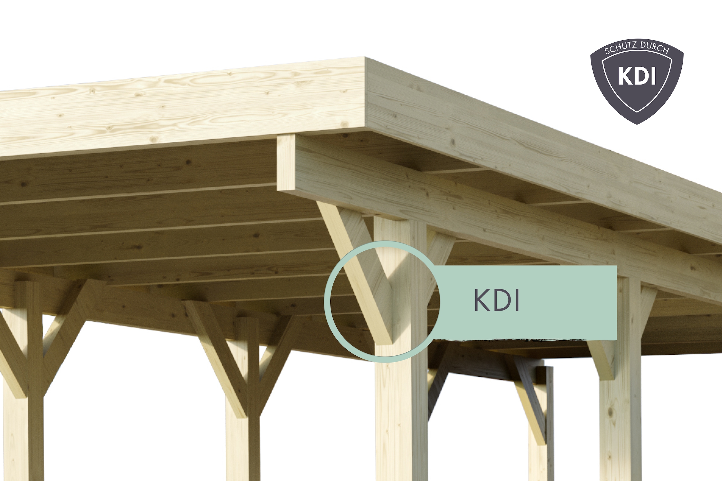 Karibu Einzelcarport »»ECO 2« Variante B , kesseldruckimprägniert« Massivholz 250 cm KDI aus Masivholz