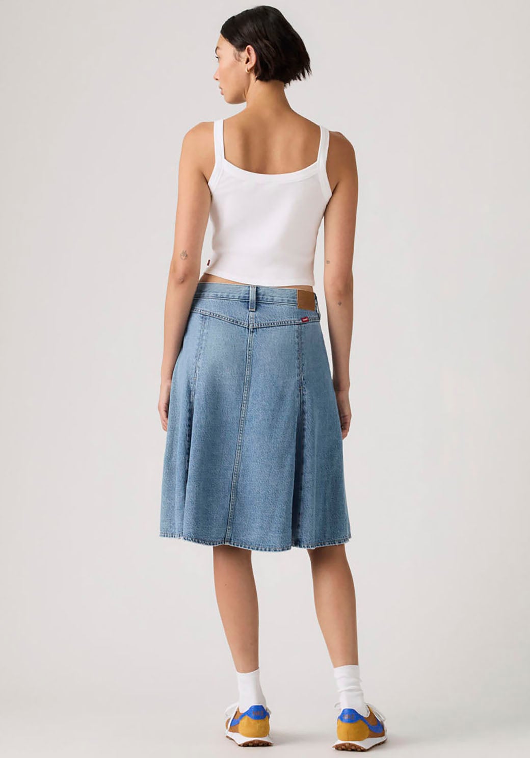 Levi's® Jeansrock »GODET KNEE LENGTH SKIRT« Midirock mit Falten