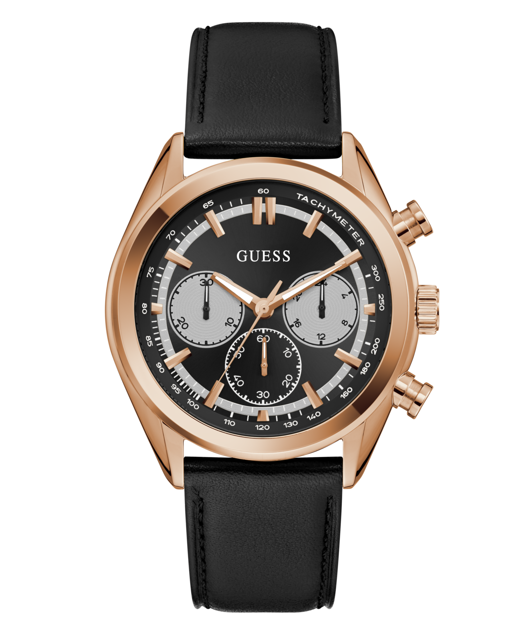 Guess Multifunktionsuhr »DAWSON« Quarzuhr, Armbanduhr, Herrenuhr, Lederarmband