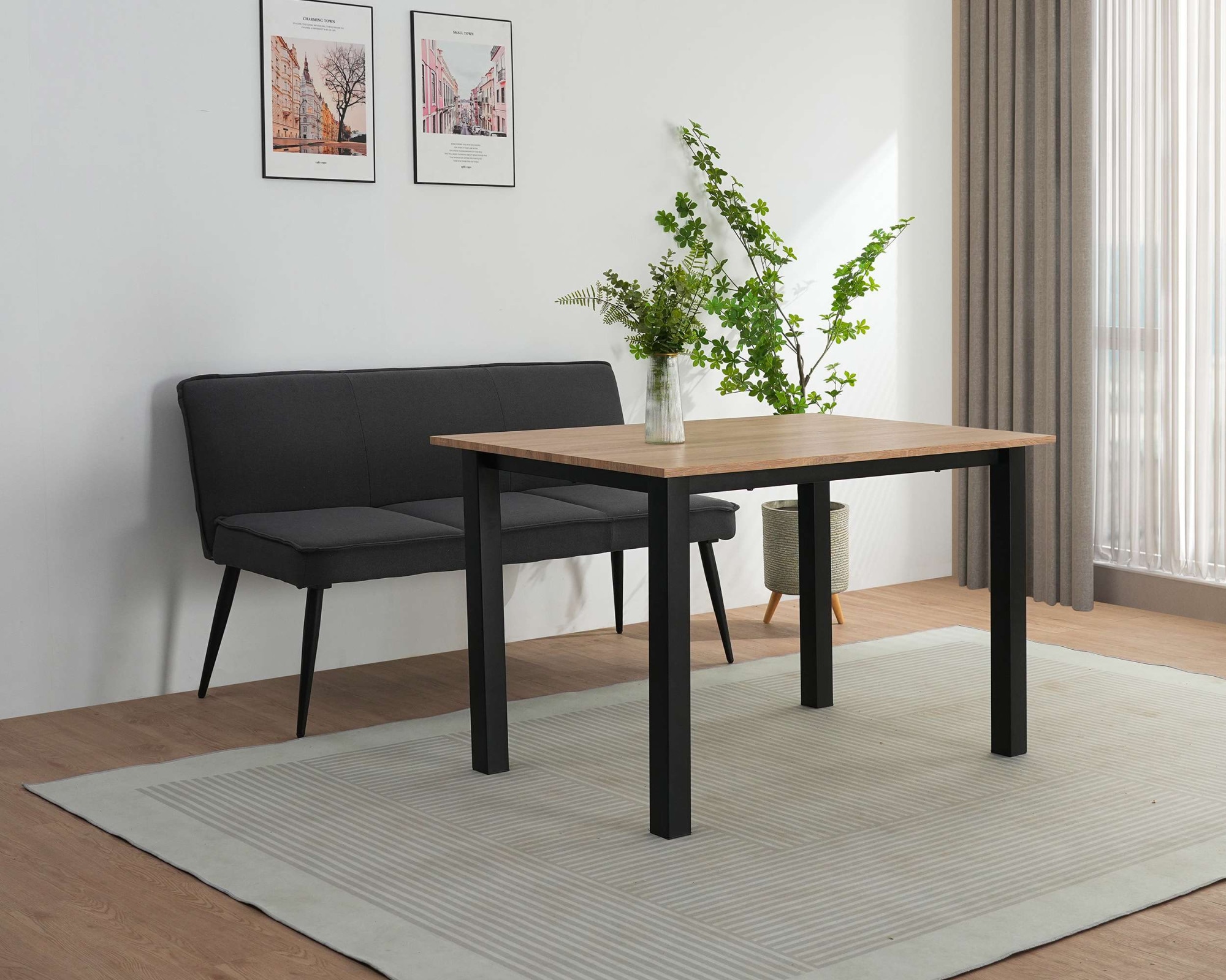 OTTO home Essbank »Ianna« schwarze Metallbeine, pflegeleichtem Webstoff Bezug, Breite 140 cm