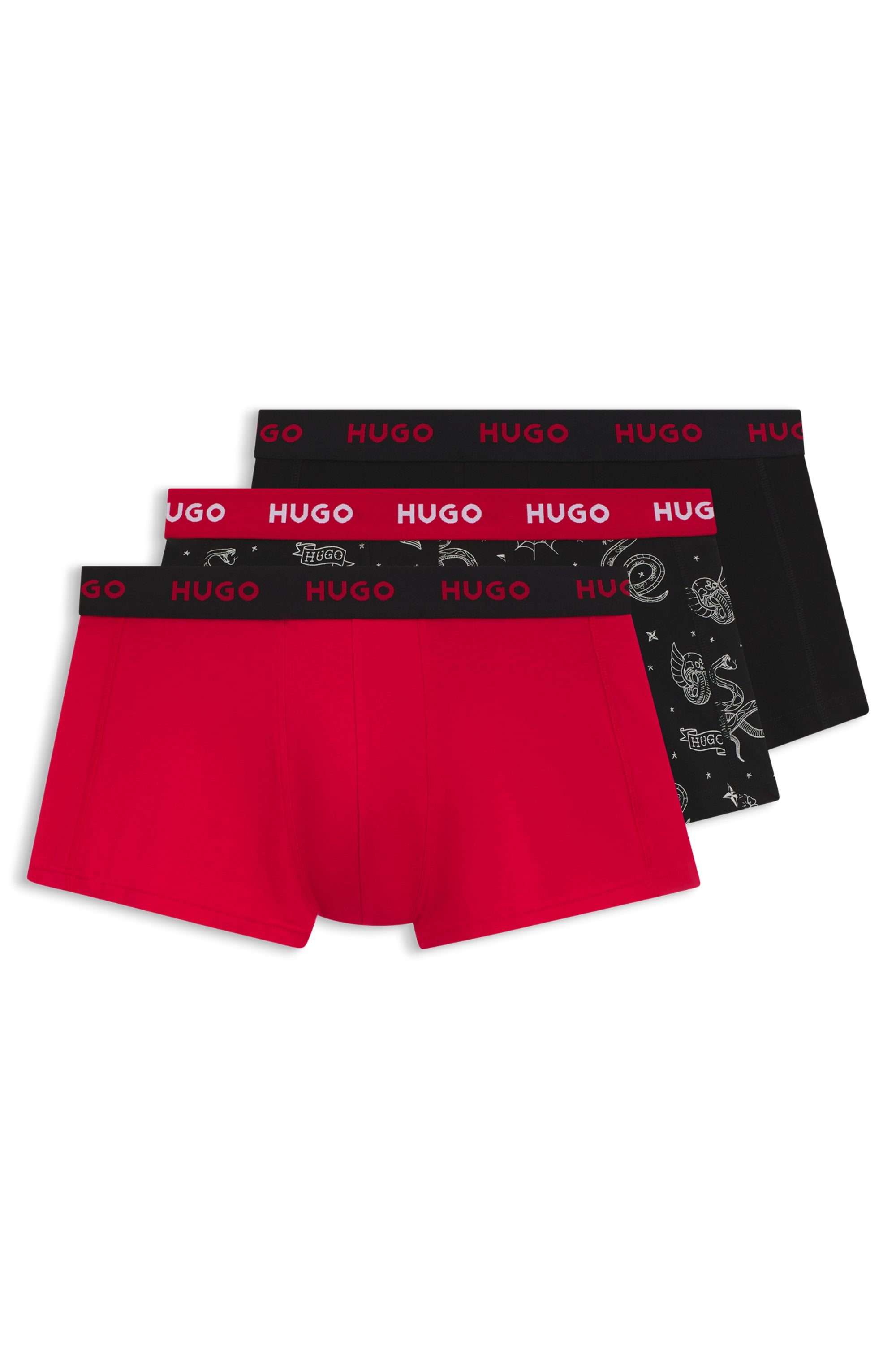 HUGO Underwear Trunk »TRUNK TRIPLET DESIGN« Packung, 3 Stk. mit Logobund
