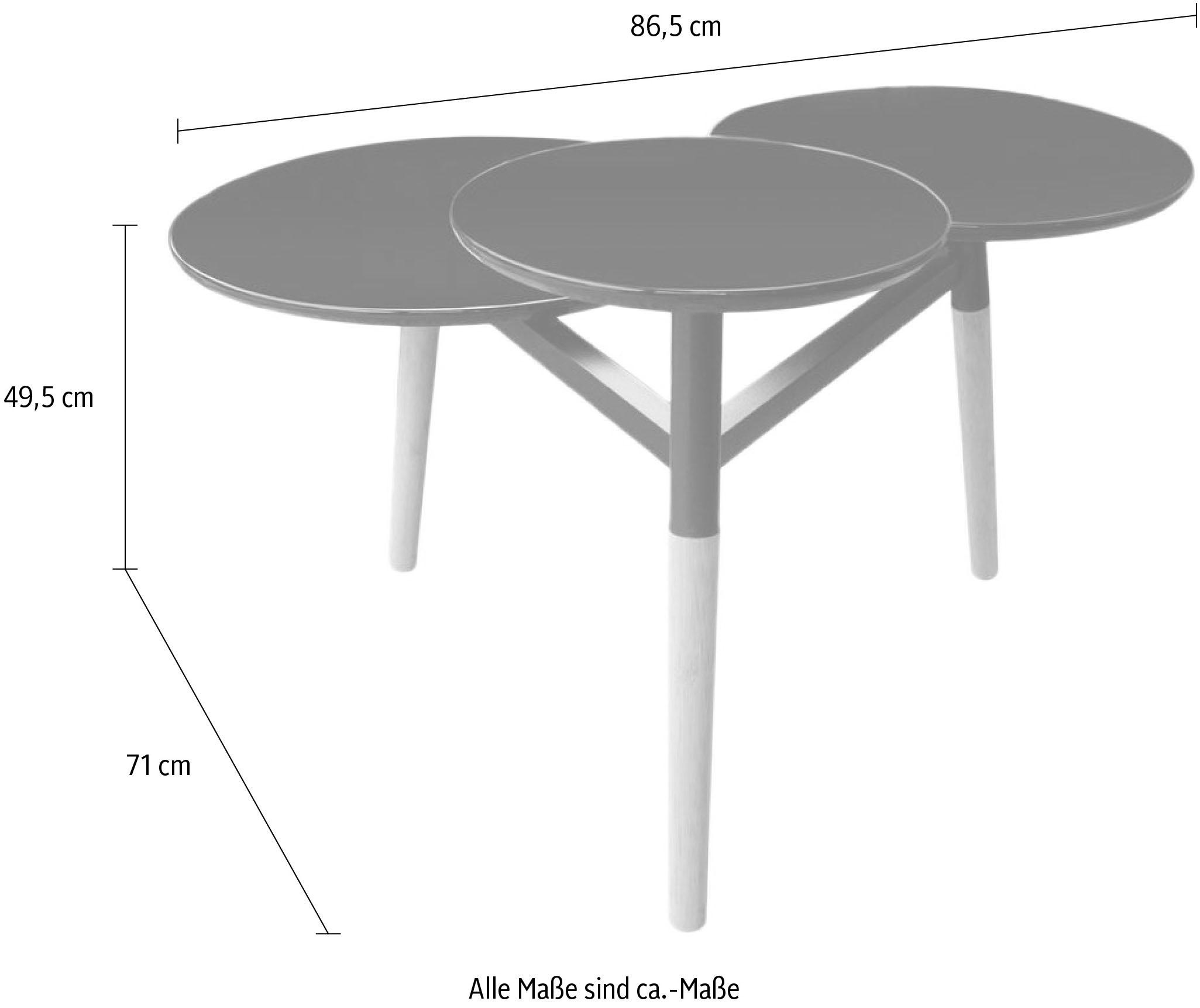 Kayoom Beistelltisch »Butler 310, Durchmesser der Abstellflächen: 48/40/30 cm«, (1 St.), Durchmesser der Abstellflächen: 48/40/30 cm, glatte Flächen