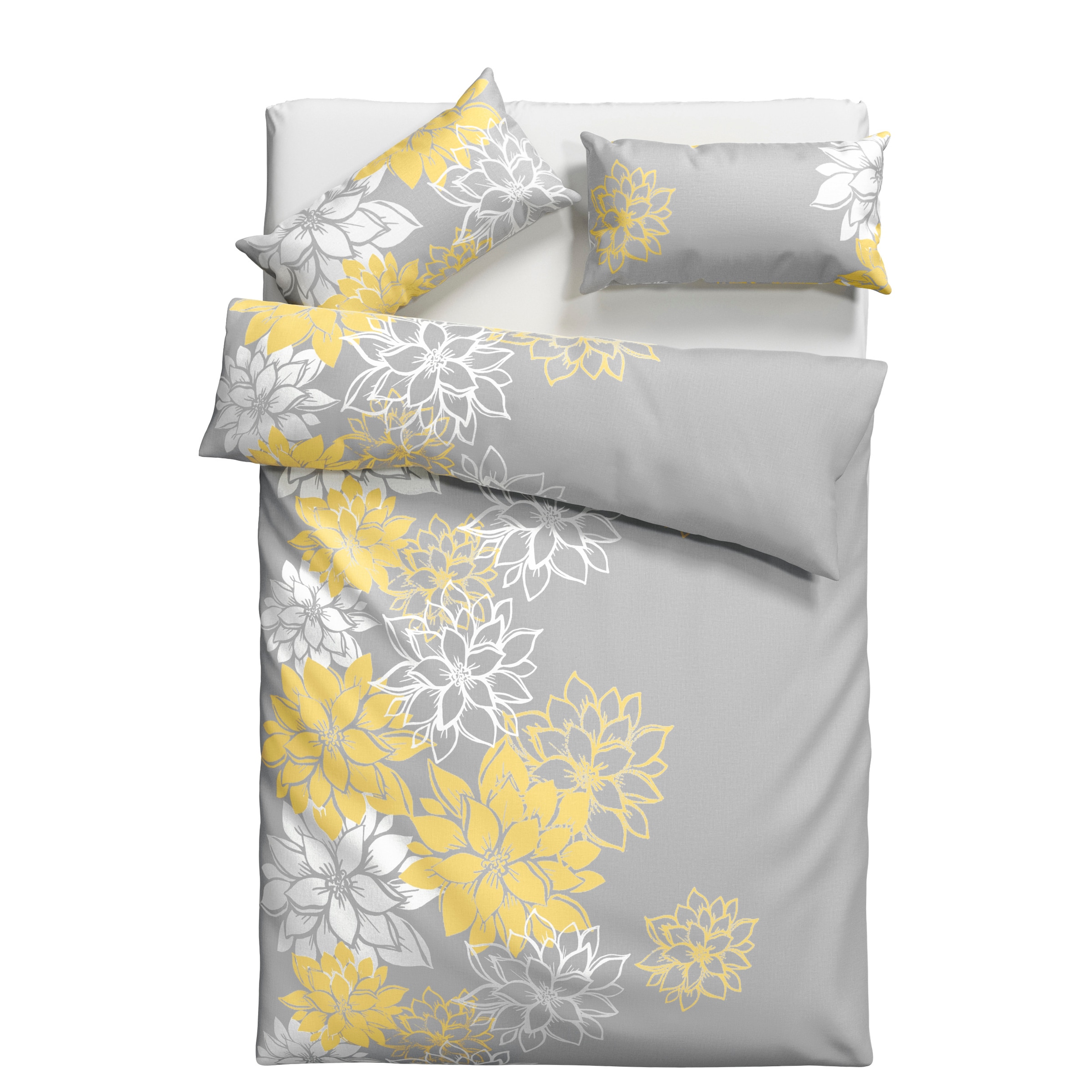 Home affaire Bettwäsche »Susan Blumen Design«, in Linon und Biber (Flanell) Qualität, 100% reine Baumwolle, floral, Bettwäsche Set unterstützt die Initiative Cotton made in Africa, Made in Green zertifiziert