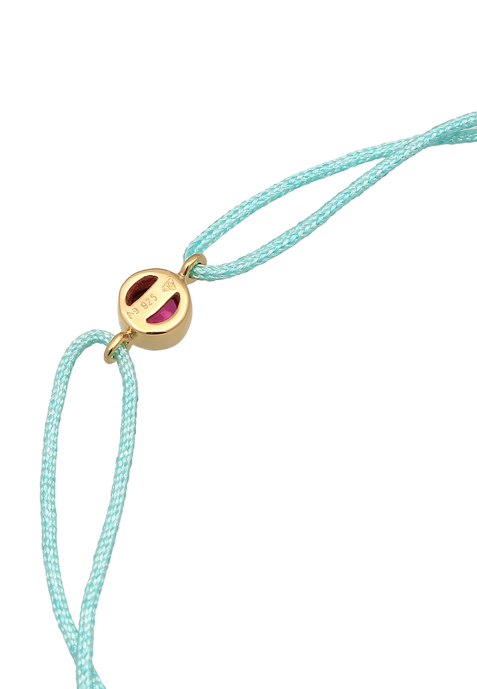 Elli Armkette »Armband Synthetischer Rubin Nylonband 925 Silber vergoldet«