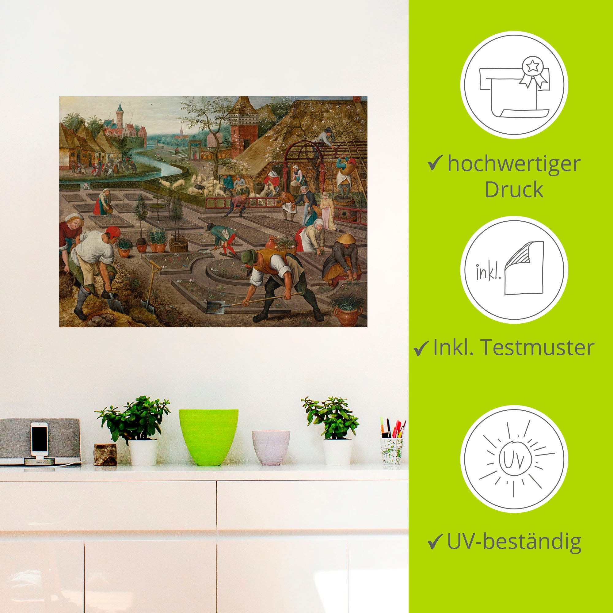 Artland Wandbild »Frühling. Um 1625-30«, Bilder von Berufen, (1 St.), als Alubild, Leinwandbild, Wandaufkleber oder Poster in versch. Größen