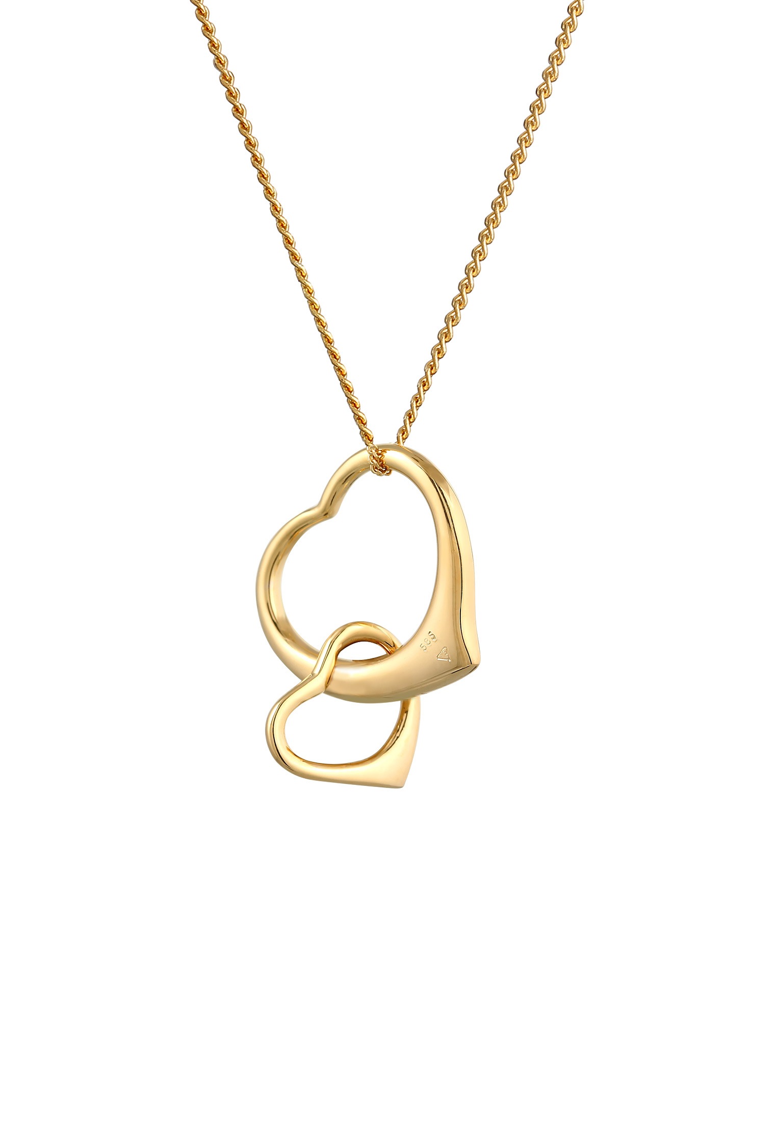 Elli Premium Kette mit Anhänger »Halskette Halskette mit Herz Anhänger 585 Gelbgold«