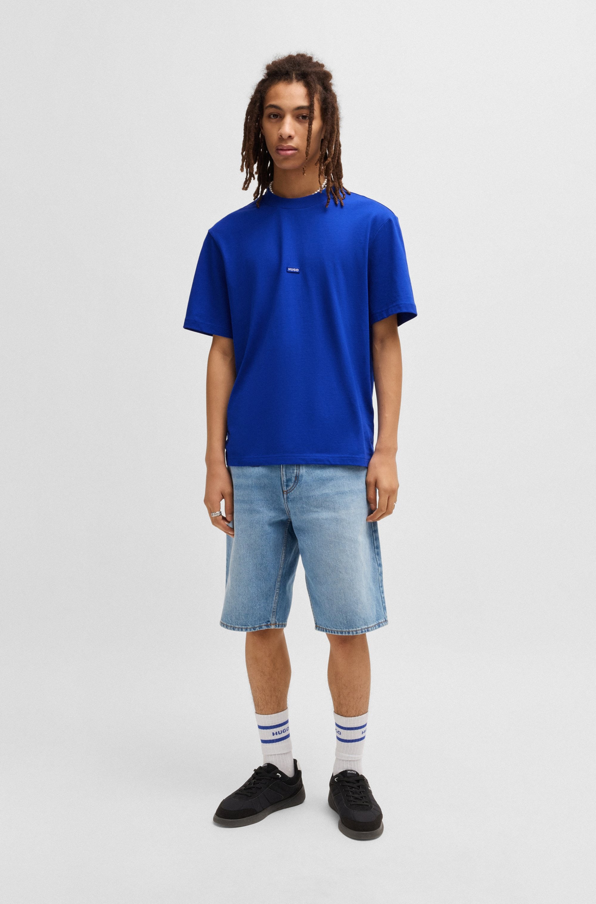 HUGO Blue T-Shirt »Nieros«, mit Logo-Patch