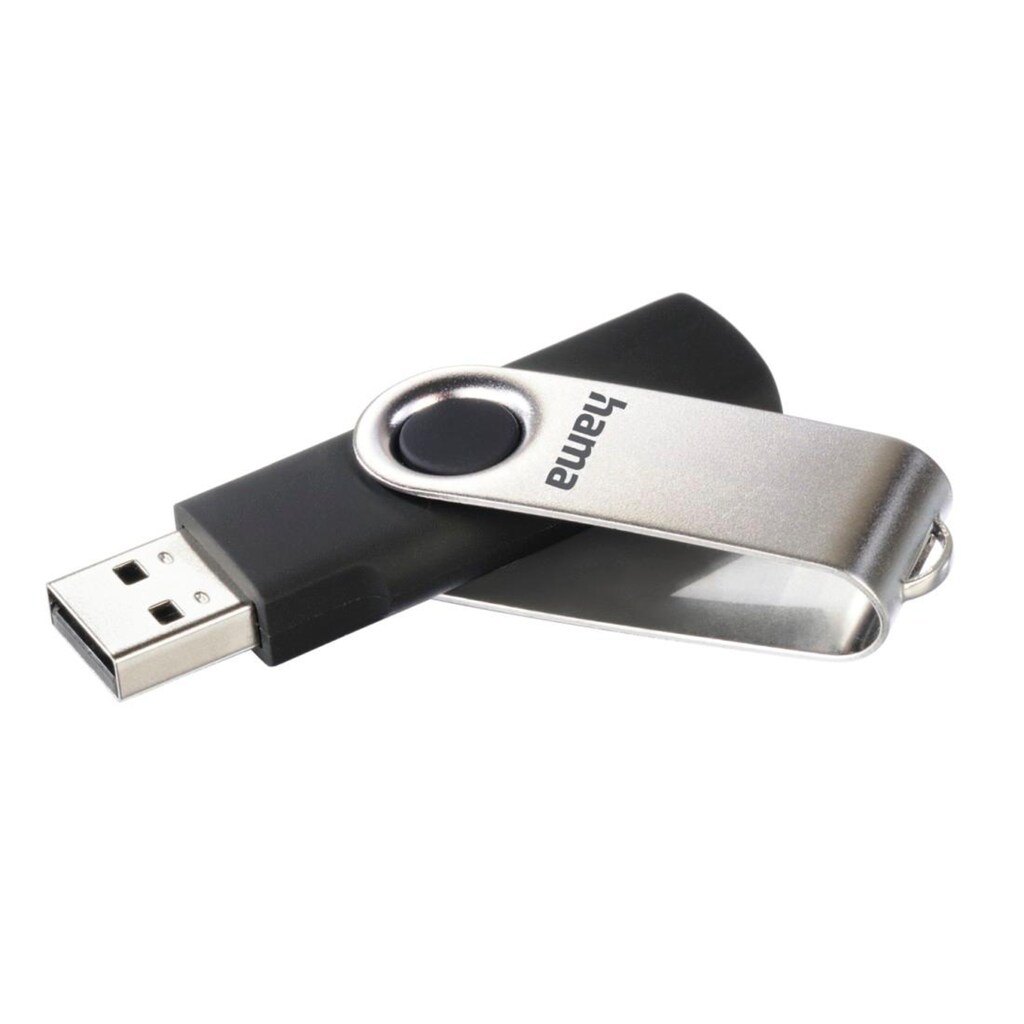 Hama USB-Stick »USB-Stick "Rotate", USB 2.0, 32GB, 10MB/s, Schwarz/Silber«, (Lesegeschwindigkeit 10 MB/s)