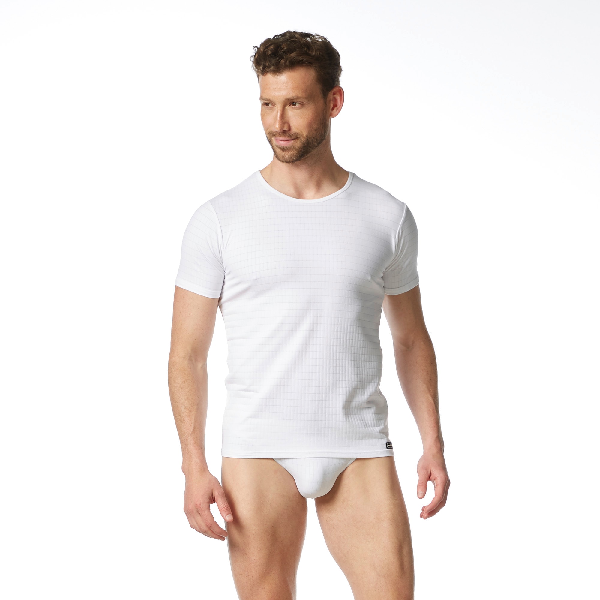 Bruno Banani Rundhalsshirt »CHECK LINE 2.0« hüftbedeckend, elastisch