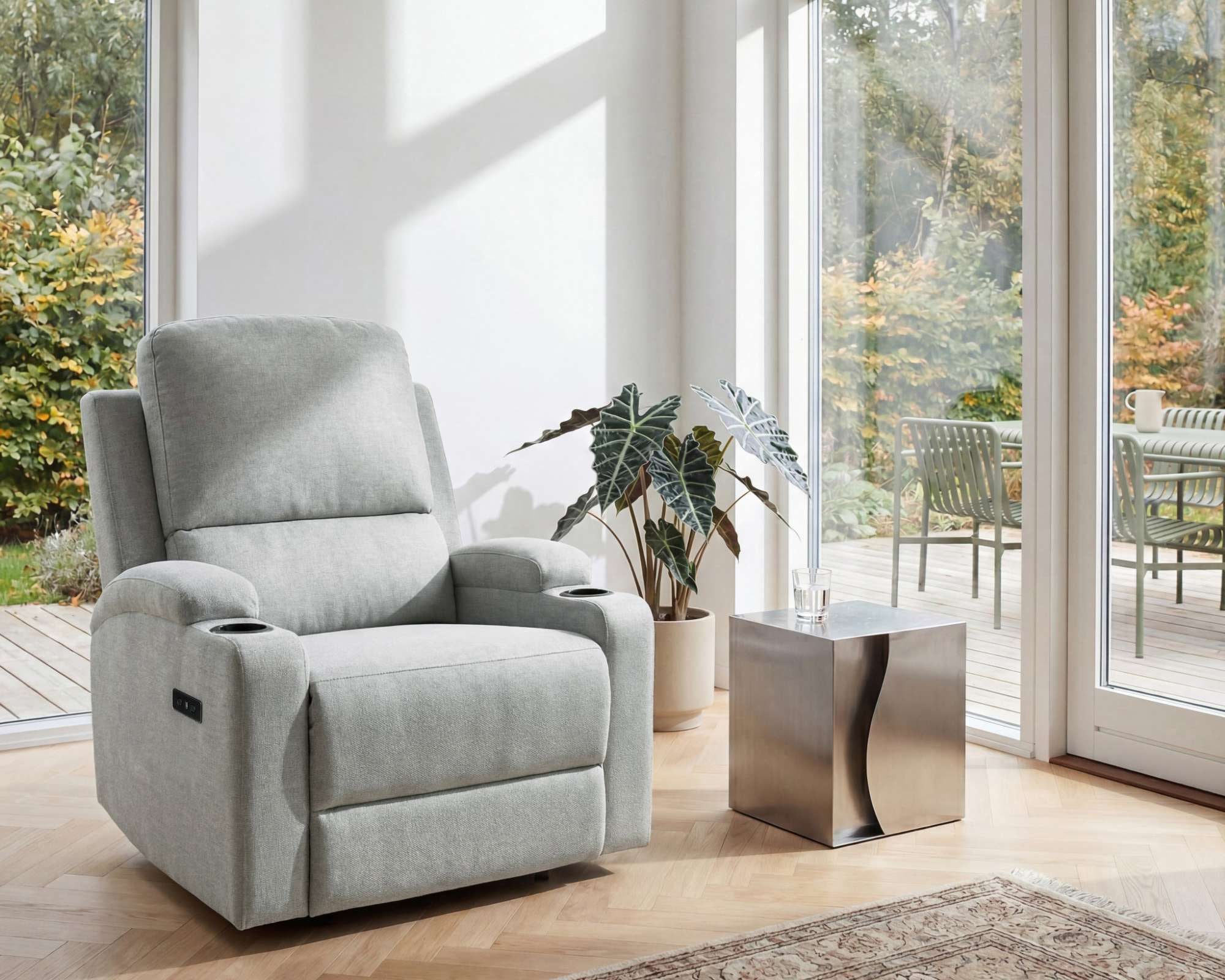 OTTO home Relaxsessel »NAPORI Struktur, Kinosessel, Multimedia-Sessel« TV-Sessel mit manueller u elektrischer Relaxfunktion u. Getränkehalter