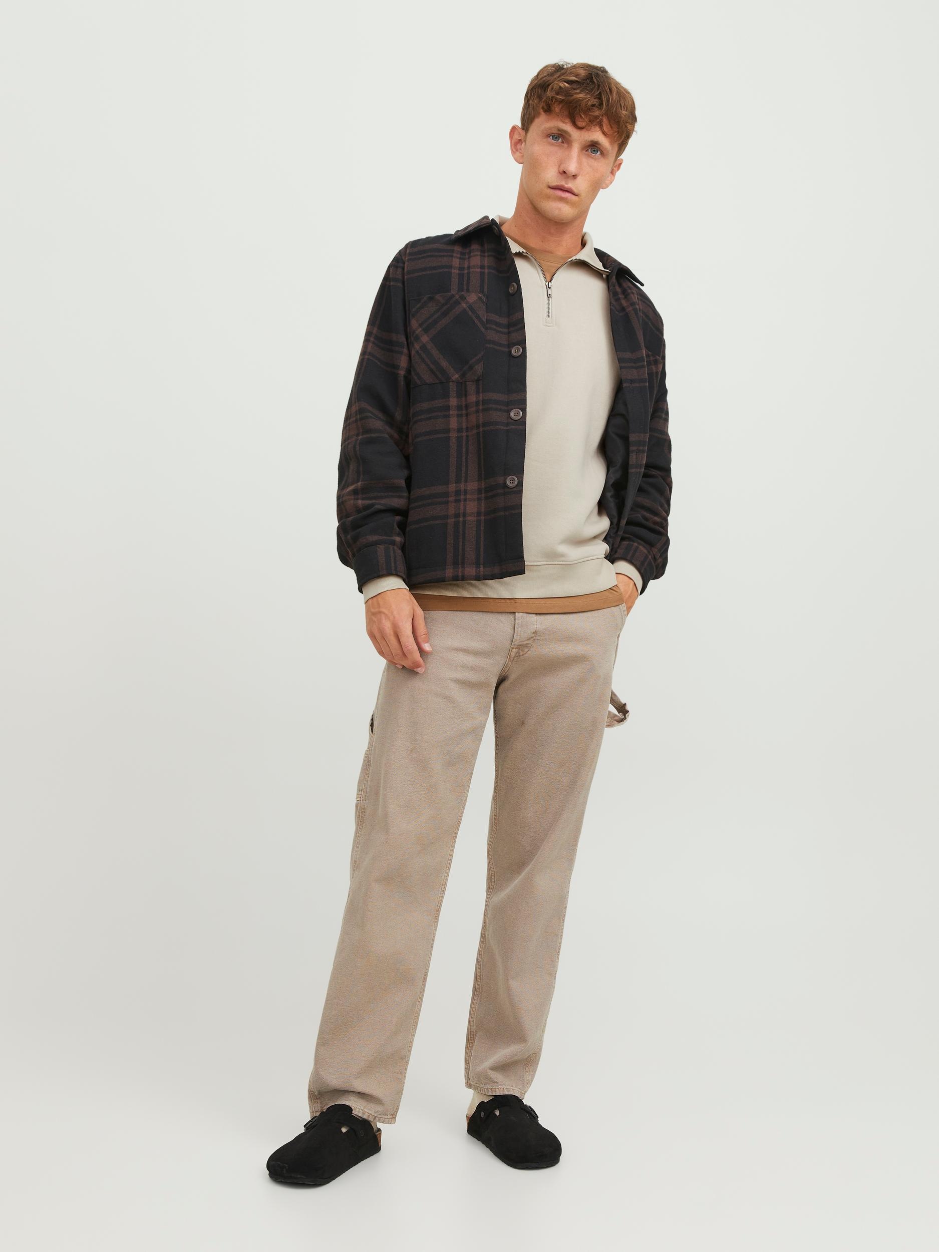 Jack & Jones Sweatshirt »JJEBRADLEY SWEAT HALF ZIP NOOS«, mit Troyer Kragen