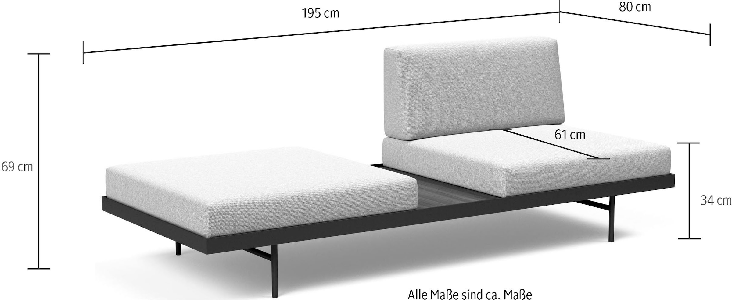 INNOVATION LIVING ™ Schlafsofa »Puri Designcouch, innovativ und elegant, Solitärmöbel, Daybed«, Designobjekt, Kaltschaumpolsterung für hohen Sitz- und Liegekomfort