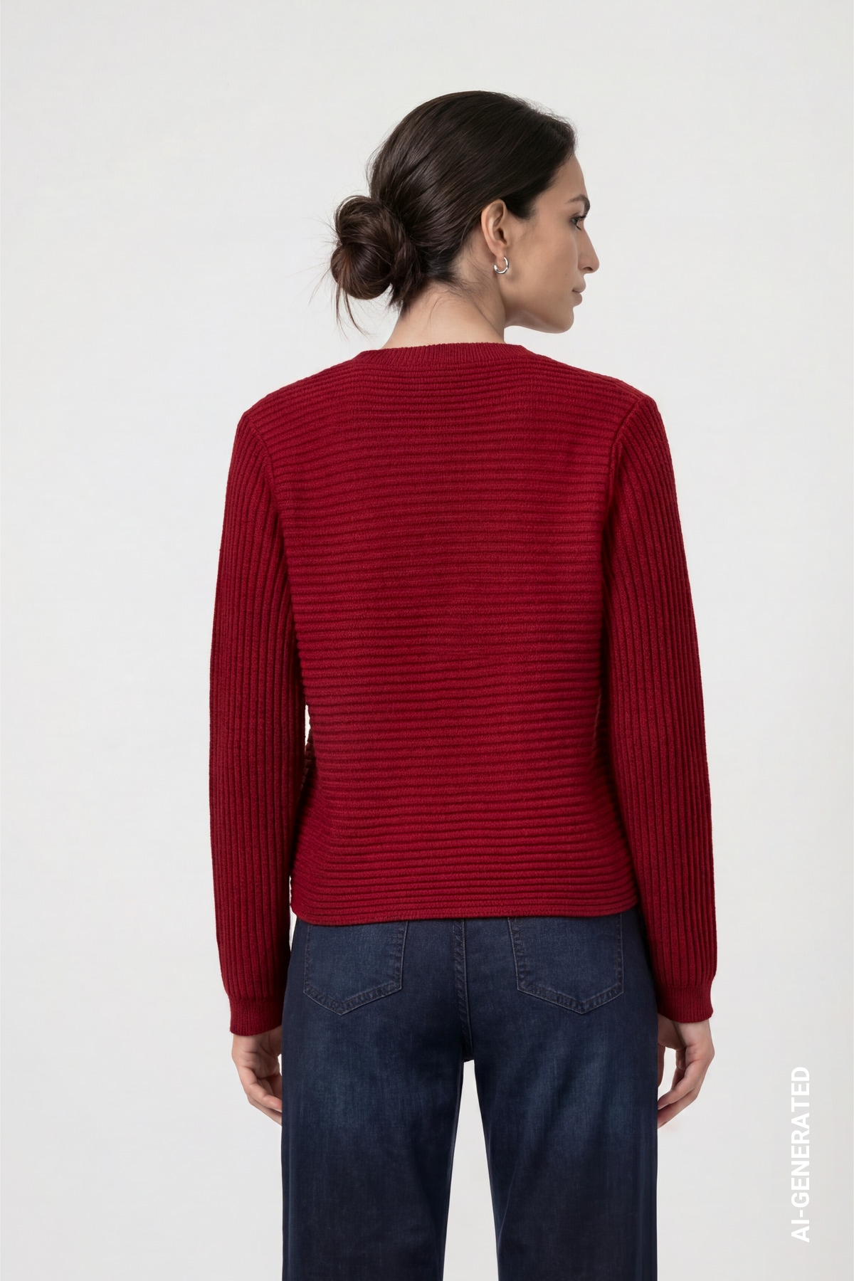 Monari Strickpullover »Pullover Basic monari Rippe« Regular fit mit Rundhalsausschnitt