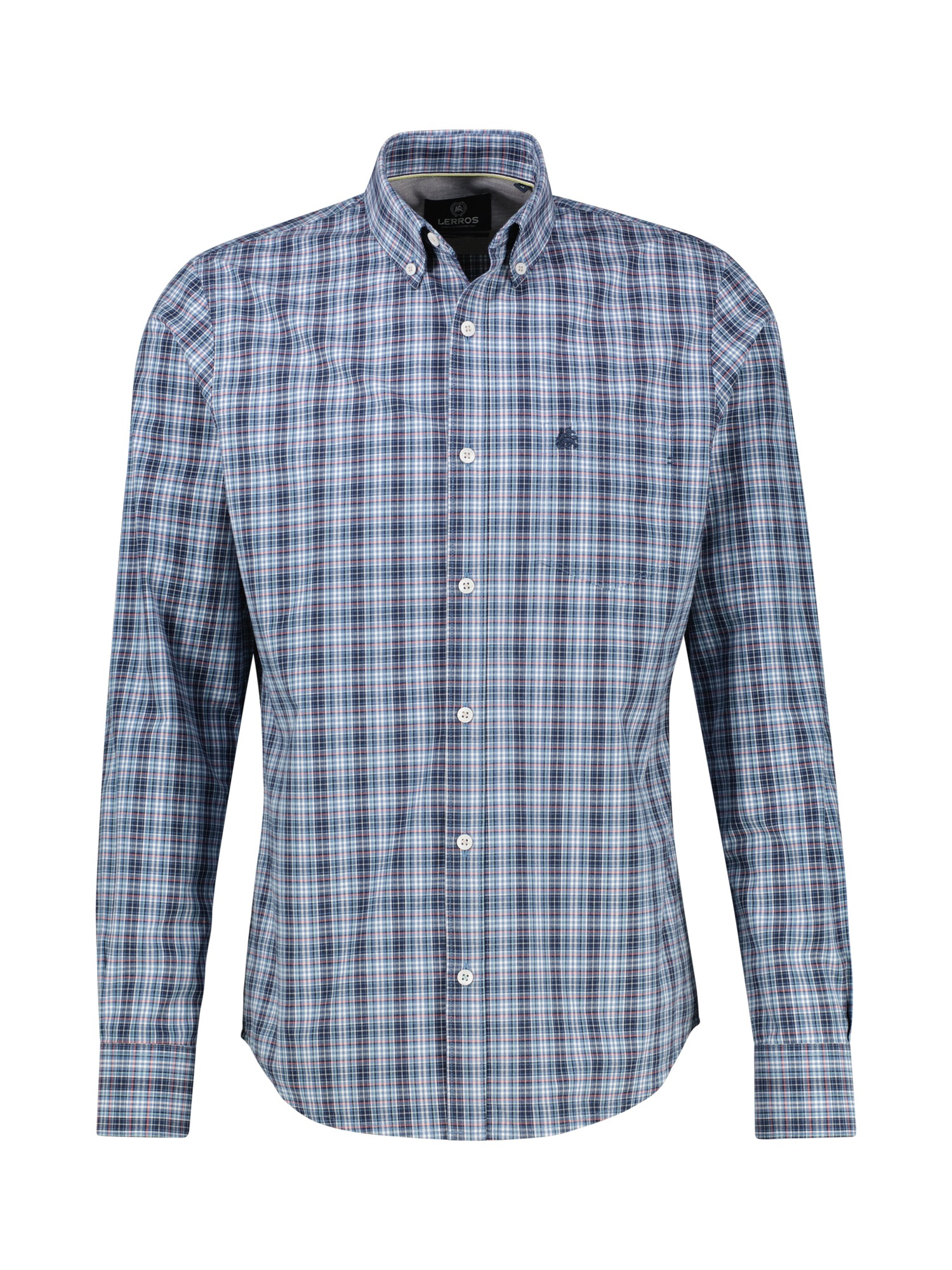 LERROS Langarmhemd »Karohemd mit Button-Down-Kragen«