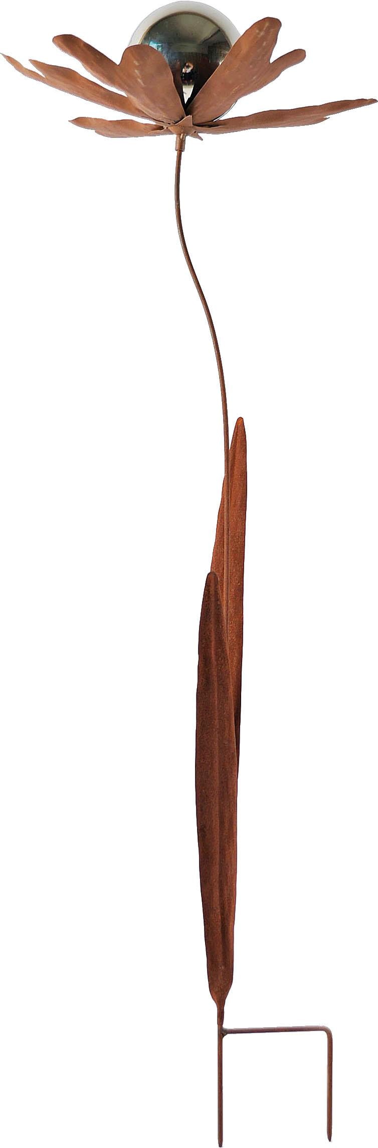 locker Deko-Windrad »Rusty Flower«, in Rostoptik Materialmix 118 cm hoch