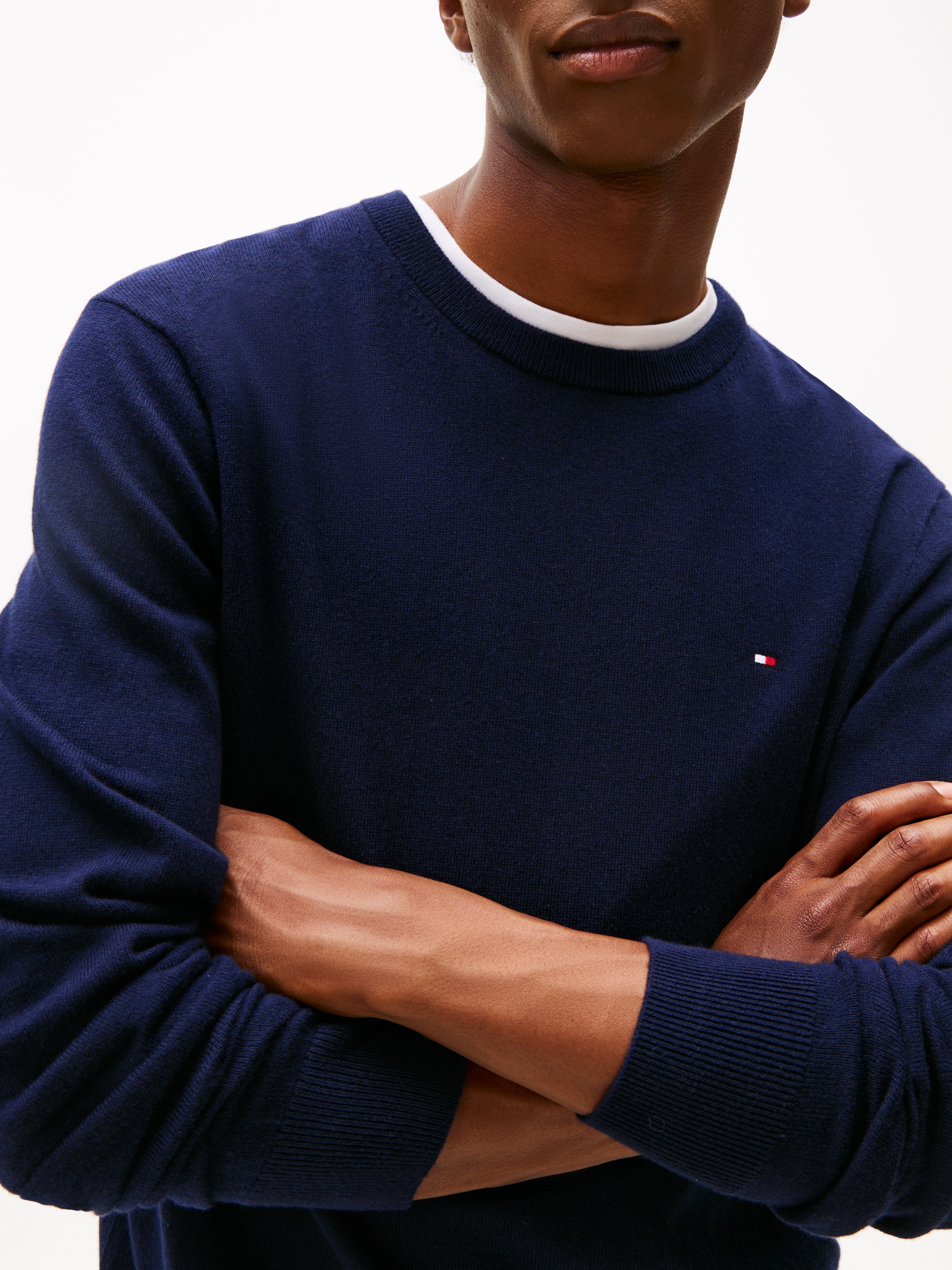 Tommy Hilfiger Rundhalspullover »PIMA ORG CTN CASHMERE CREW NECK«