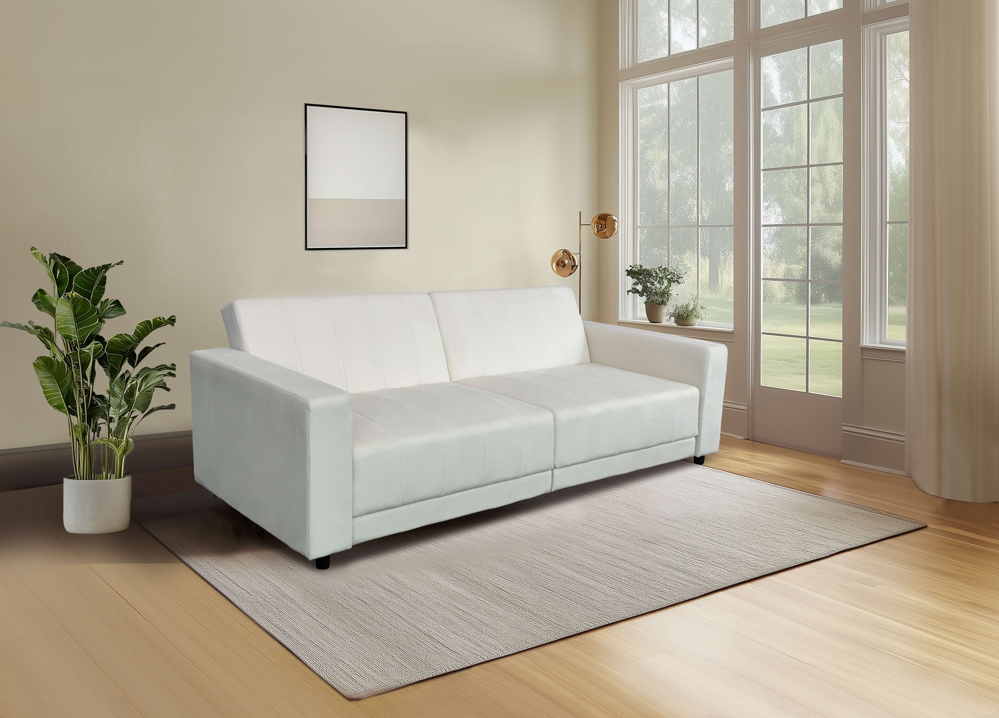 Dorel Home 3-Sitzer »Allie II Schlafsofa 225 cm«, Bett-Funktion (108/190cm), Rückenlehne 2-teilig, mit Steppung