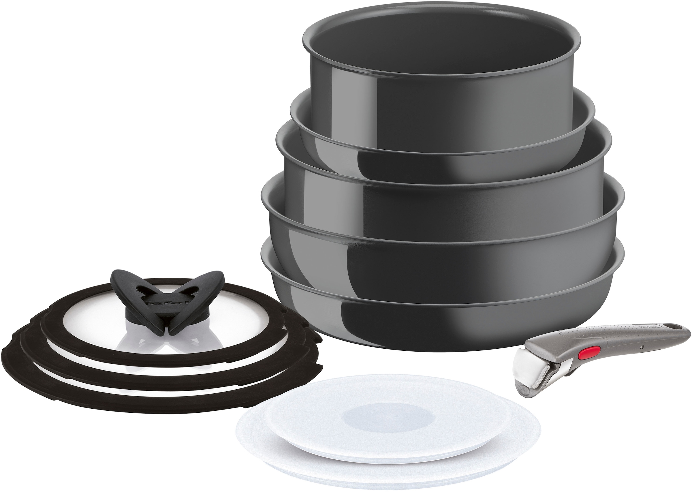 Tefal Pfannen-Set »Ingenio Renew« Aluminium Set, 11 Stk. tlg. abnehmbarer Griff, Antihaftversiegelung, Thermo-Signal, Induktion