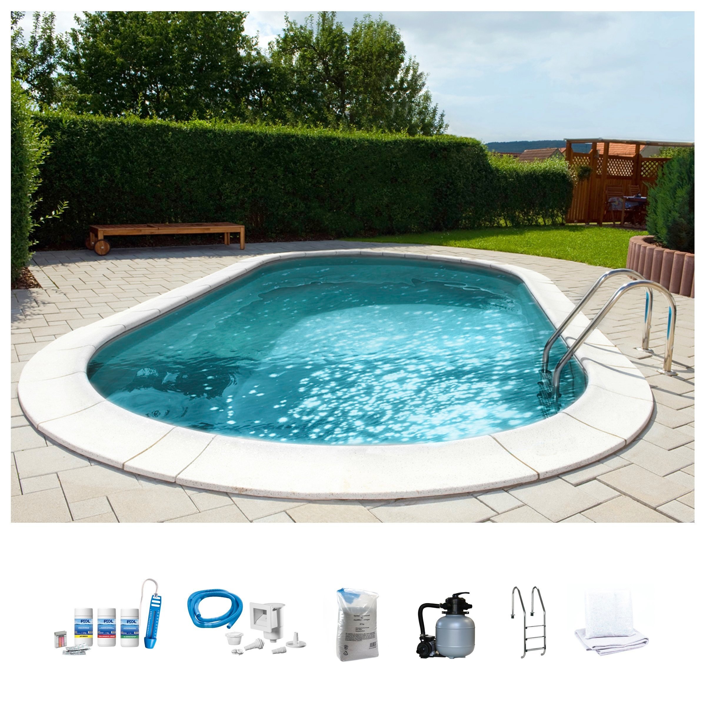 BWT MY POOL Ovalpool, (Set, 7 tlg.), BxLxH: 300x490x120 cm
