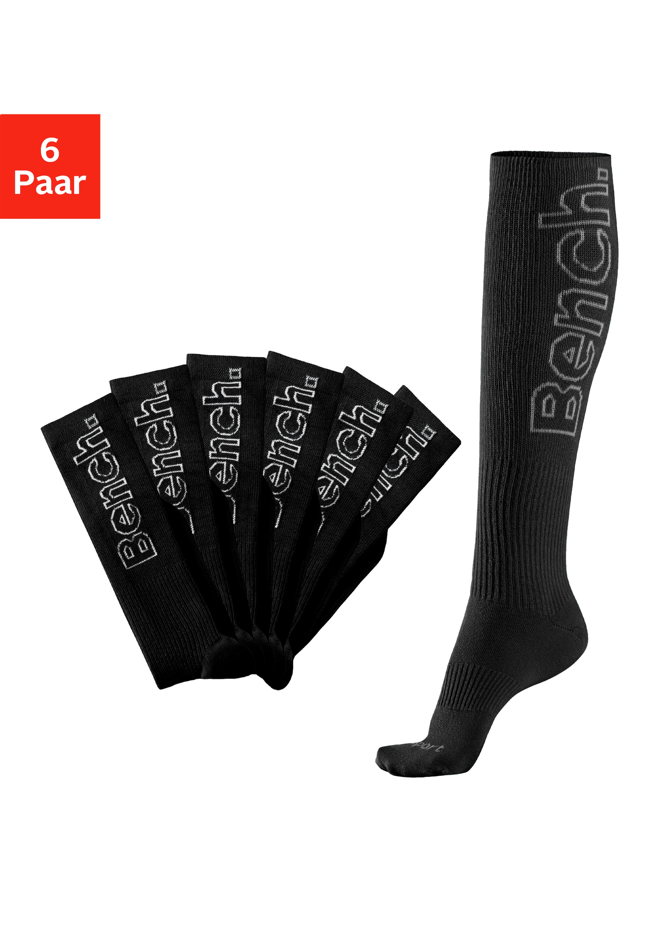 Bench. Kniestrümpfe Packung in schwarz, Größe 35-38