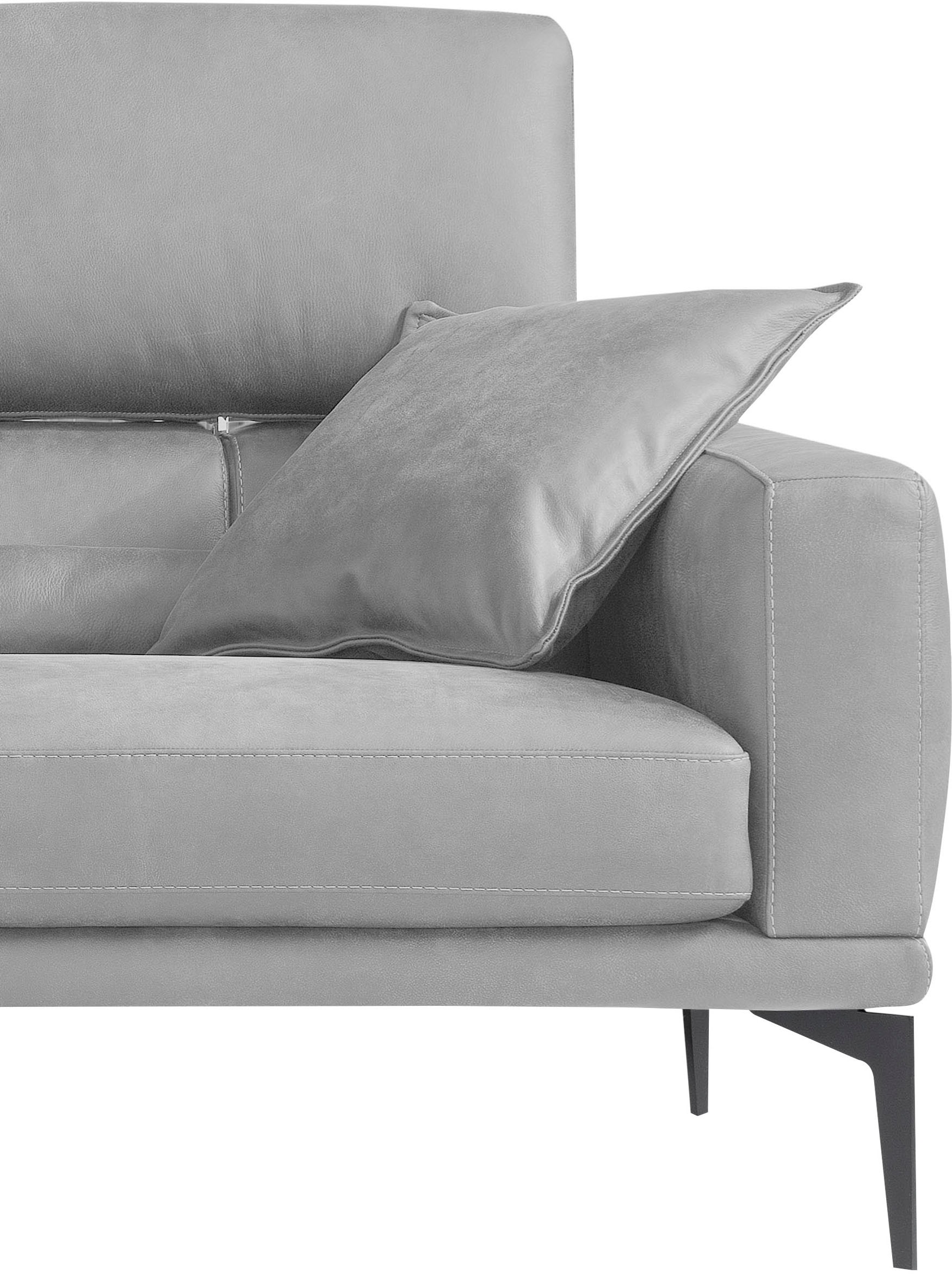 Egoitaliano 2,5-Sitzer »Masu, Designsofa mit erstklassigem Sitzkomfort«, inkl. 2 Kissenrollen, Rückenelemente manuell verstellbar, Metallfüße