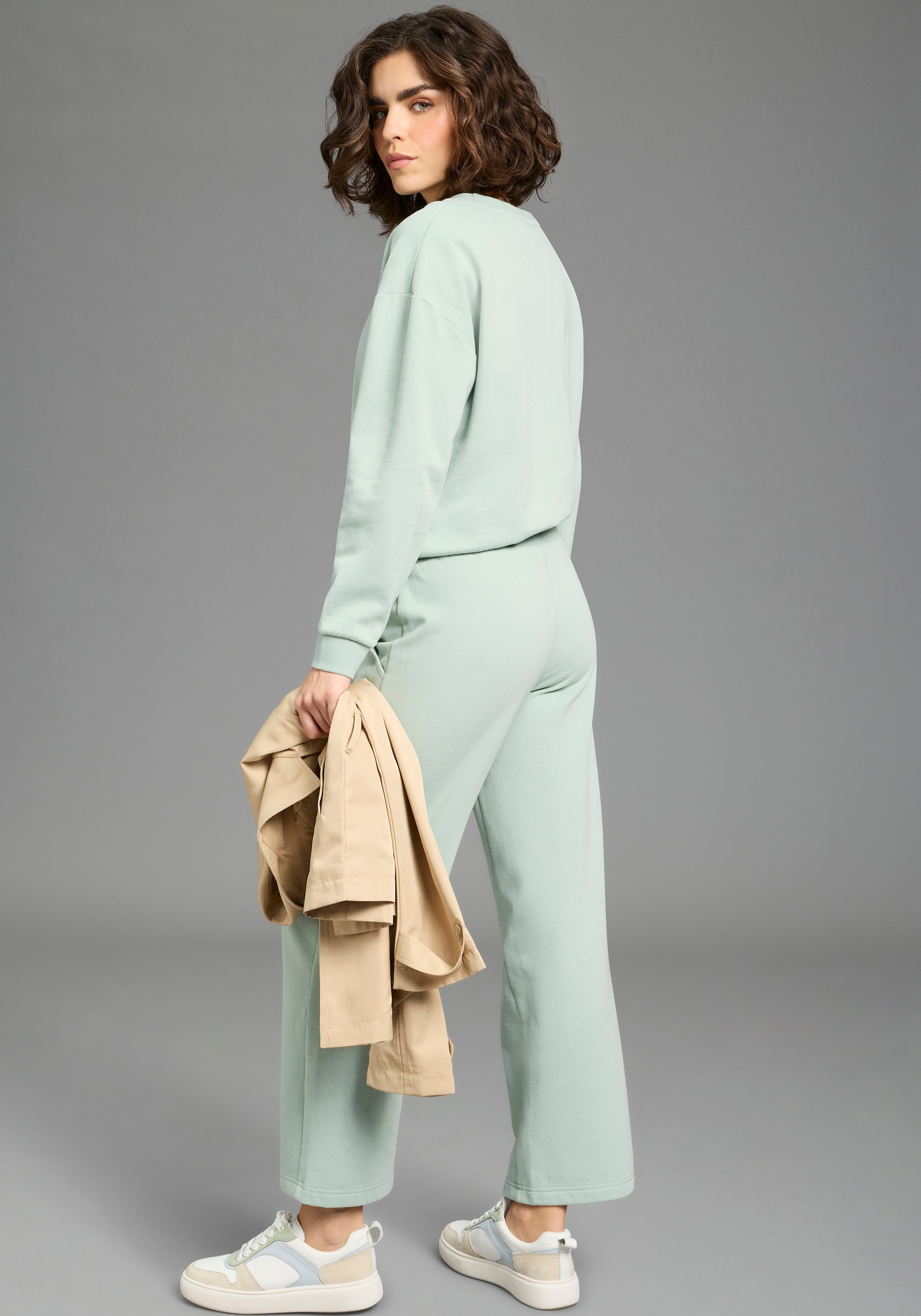 Flashlights Sweatshirt , im Basic-Stil, Langarm, Rundhalsausschnitt, mit Rippbündchen
