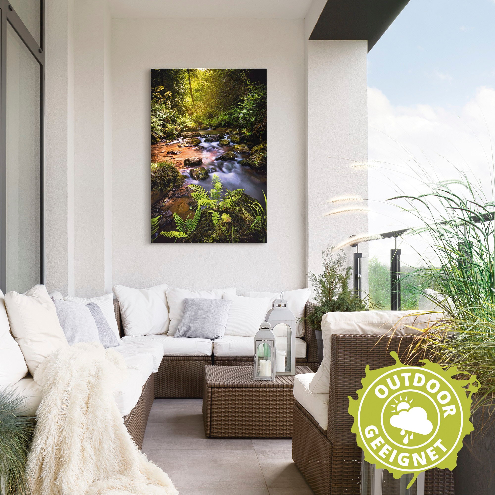 Artland Wandbild »Wildbach im Wald«, Gewässer, (1 St.), als Alubild, Outdoorbild, Leinwandbild, Wandaufkleber, versch. Größen