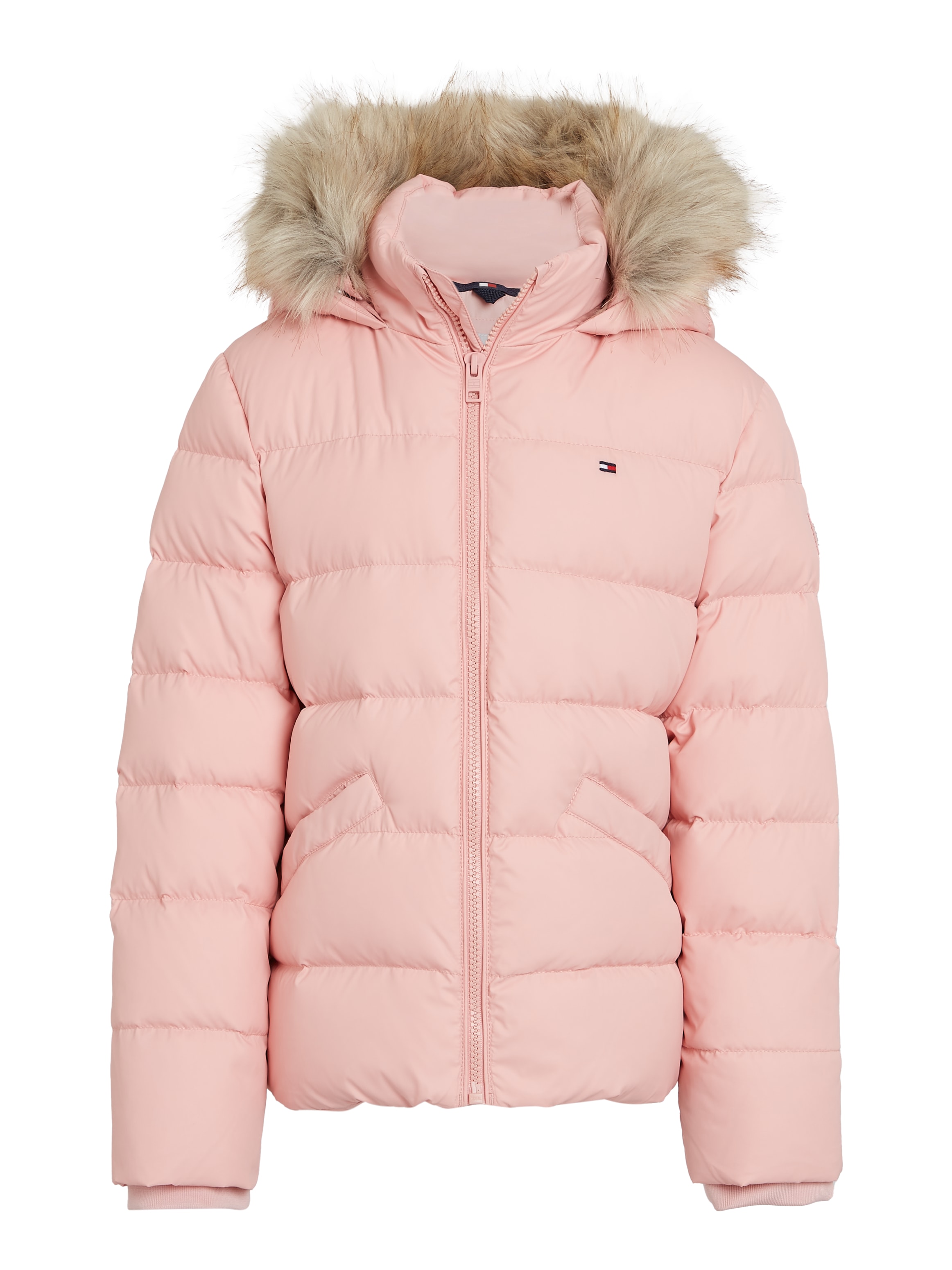 Tommy Hilfiger Steppjacke »ESSENTIAL FUR HOOD JACKET«, mit Kapuze, mit Fellimitat an der Kapuze