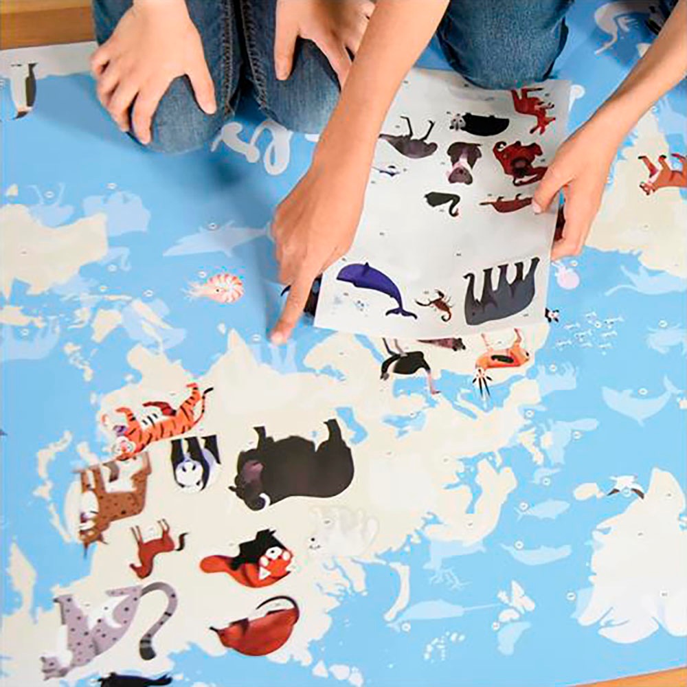 POPPIK Kreativset »Sticker Lernposter, Tiere der Welt«