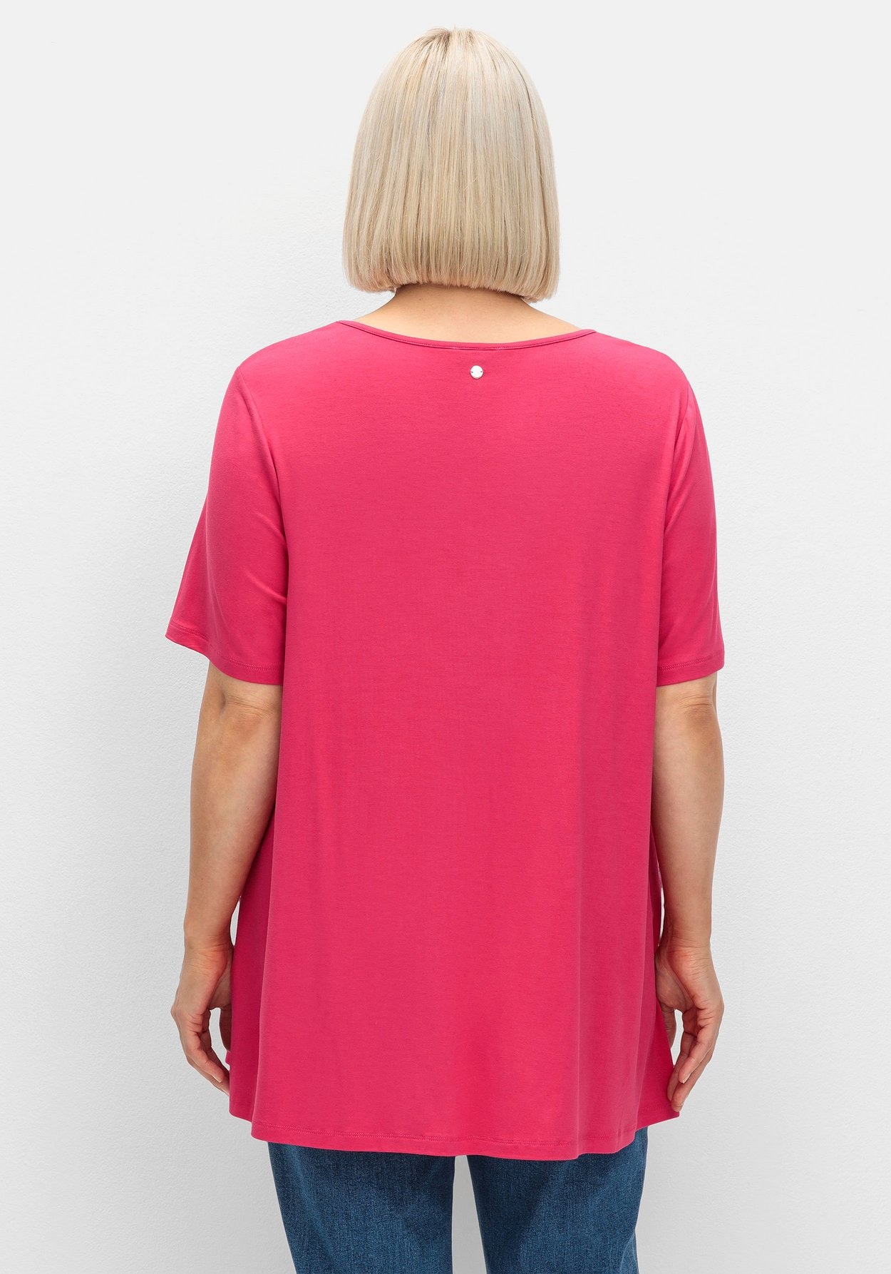 Sheego Longshirt »Longshirt mit Spitzenpasse, in A-Linie«