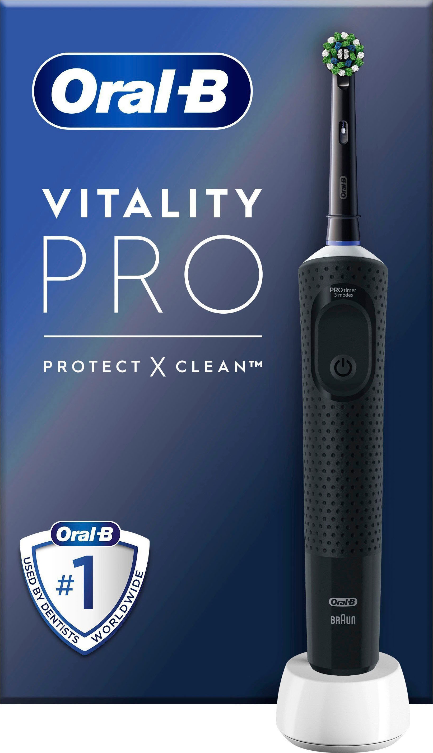 Oral-B Elektrische Zahnbürste »Vitality Pro«, 1 St. Aufsteckbürsten, 3 Putzmodi