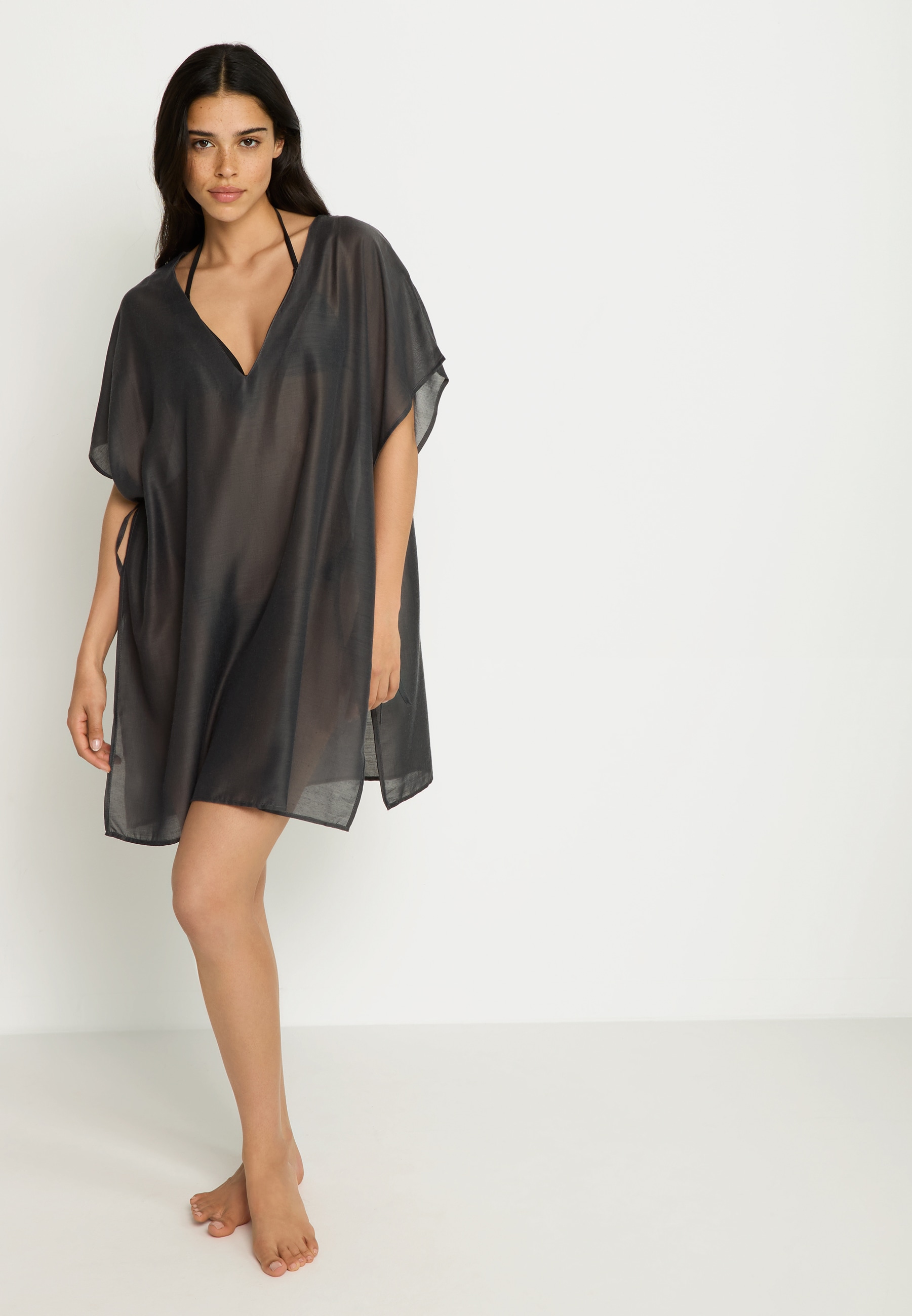 LSCN by LASCANA Chiffontunika, seitlich zum Knoten, transparente Strandtunika