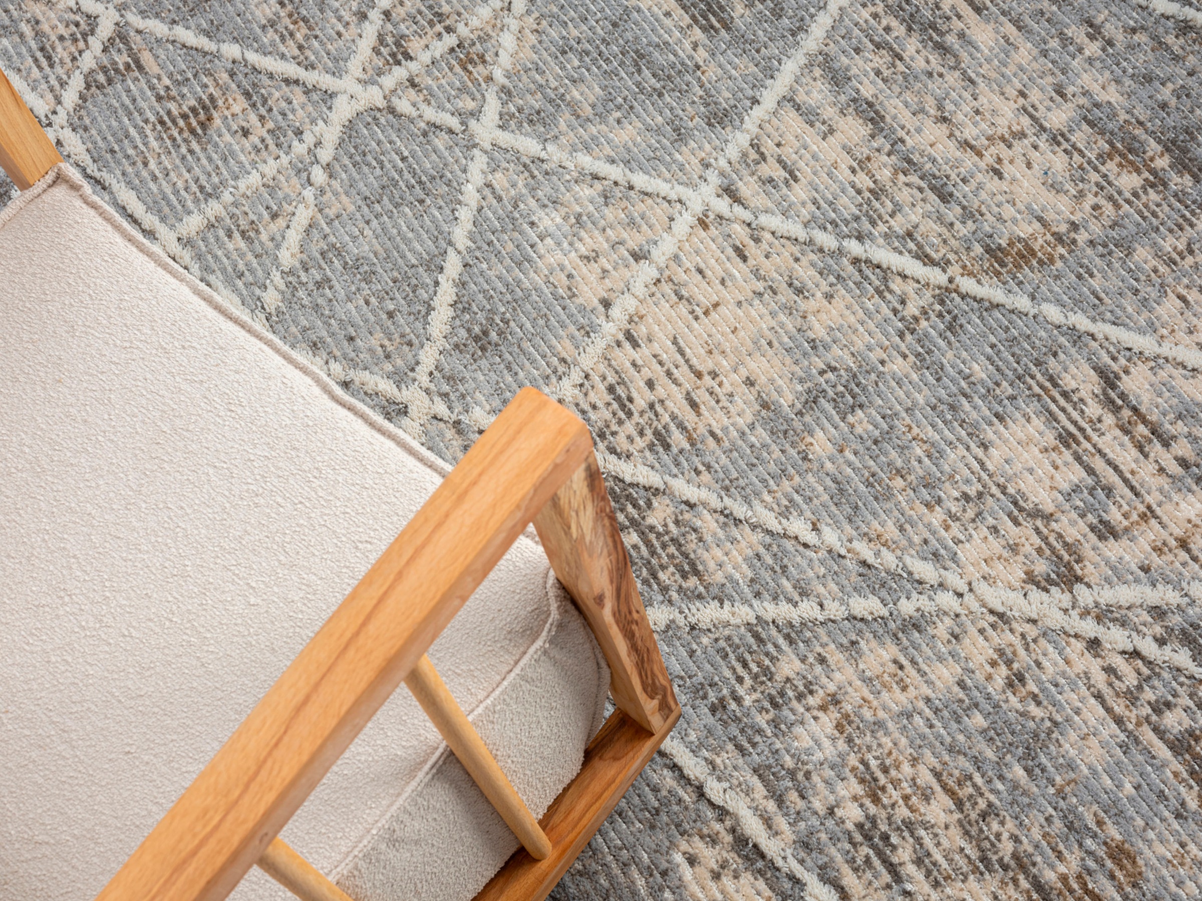 Myflair Möbel & Accessoires Teppich »Nelia, LAGERRÄUMUNG!«, rechteckig, 15 mm Höhe, Kurzflor, mit Hoch-Tief Effekt, Microfaser, mit Fransen