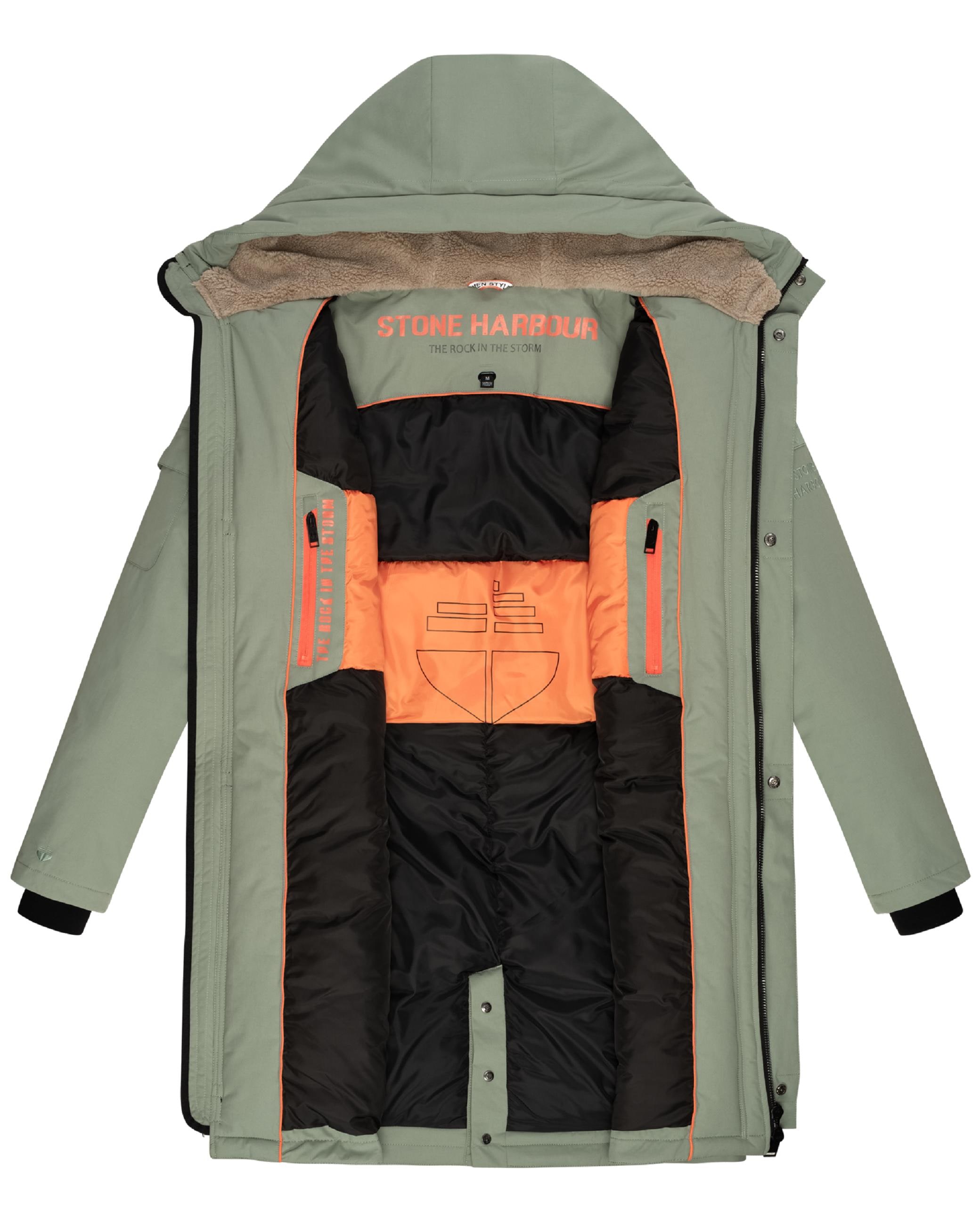 Stone Harbour Wintermantel »Wintermantel Cyriaan XX«, Langer Herren Winterparka mit großen Eingrifftaschen