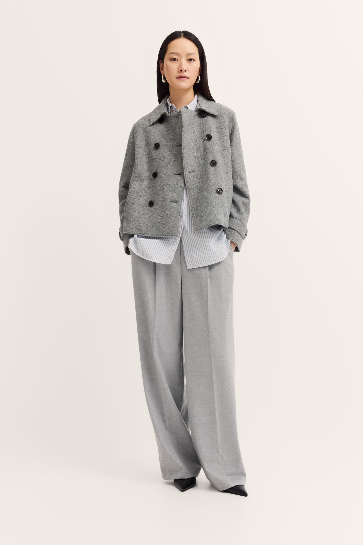 bugatti Wolljacke »Flexcity Stretch« im Loose Fit mit offenkantig gekochter Wolle