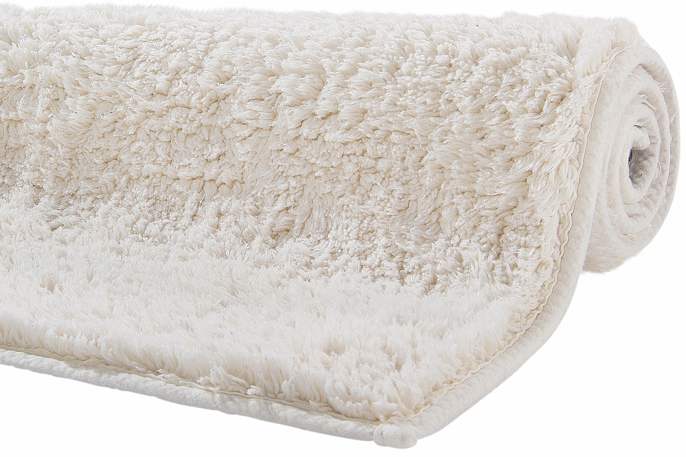 my home Badematte »Maren, Badvorleger, Badezimmer Teppich« Höhe 15 mm rutschhemmend beschichtet fußbodenheizungsgeeignet Bio-Baumwolle, Badteppich, Badematten auch als 3 teiliges Set