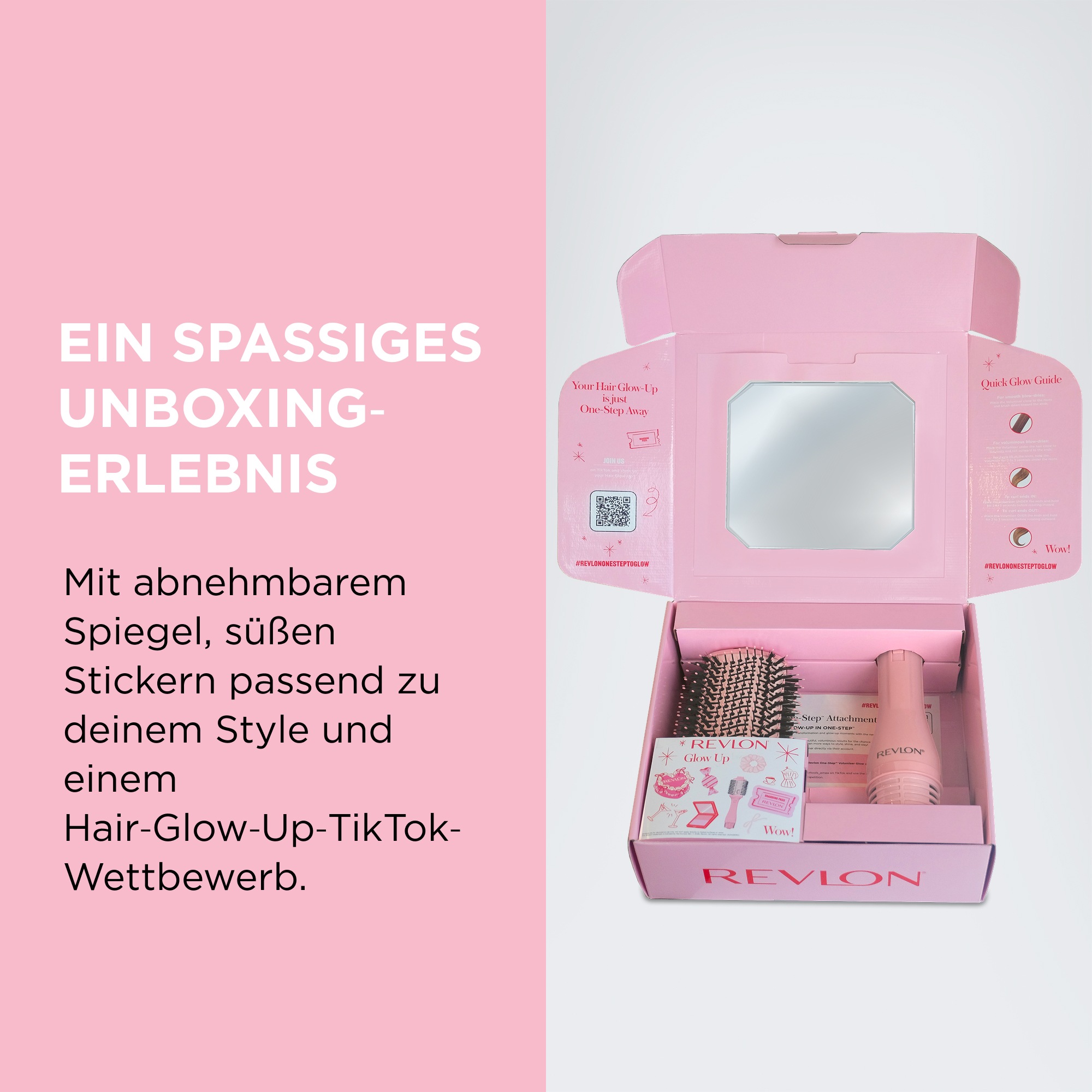 Revlon Multihaarstyler »One Step™ Volumiser Glow für voluminöse Blow‑Dry‑Ergebnisse, RVDR5375E« 1 Aufsätze Turmalin‑Ionen-Keramikbeschichtung, für mehr Glanz + weniger Haarbruch