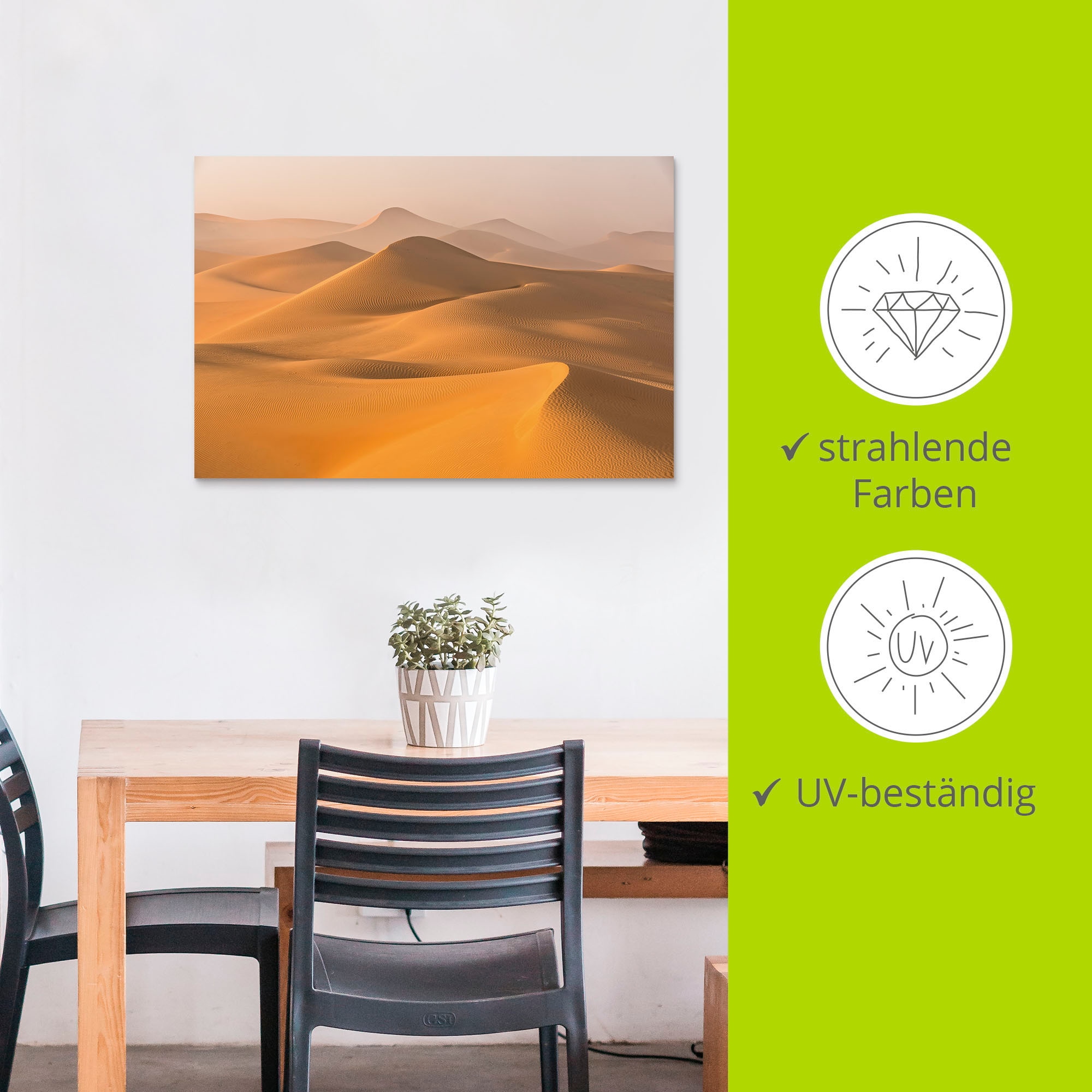 Artland Wandbild »Nebel in der Rub al Khali Wüste«, Wüstenbilder, (1 St.), als Alubild, Outdoorbild, Leinwandbild in verschied. Größen