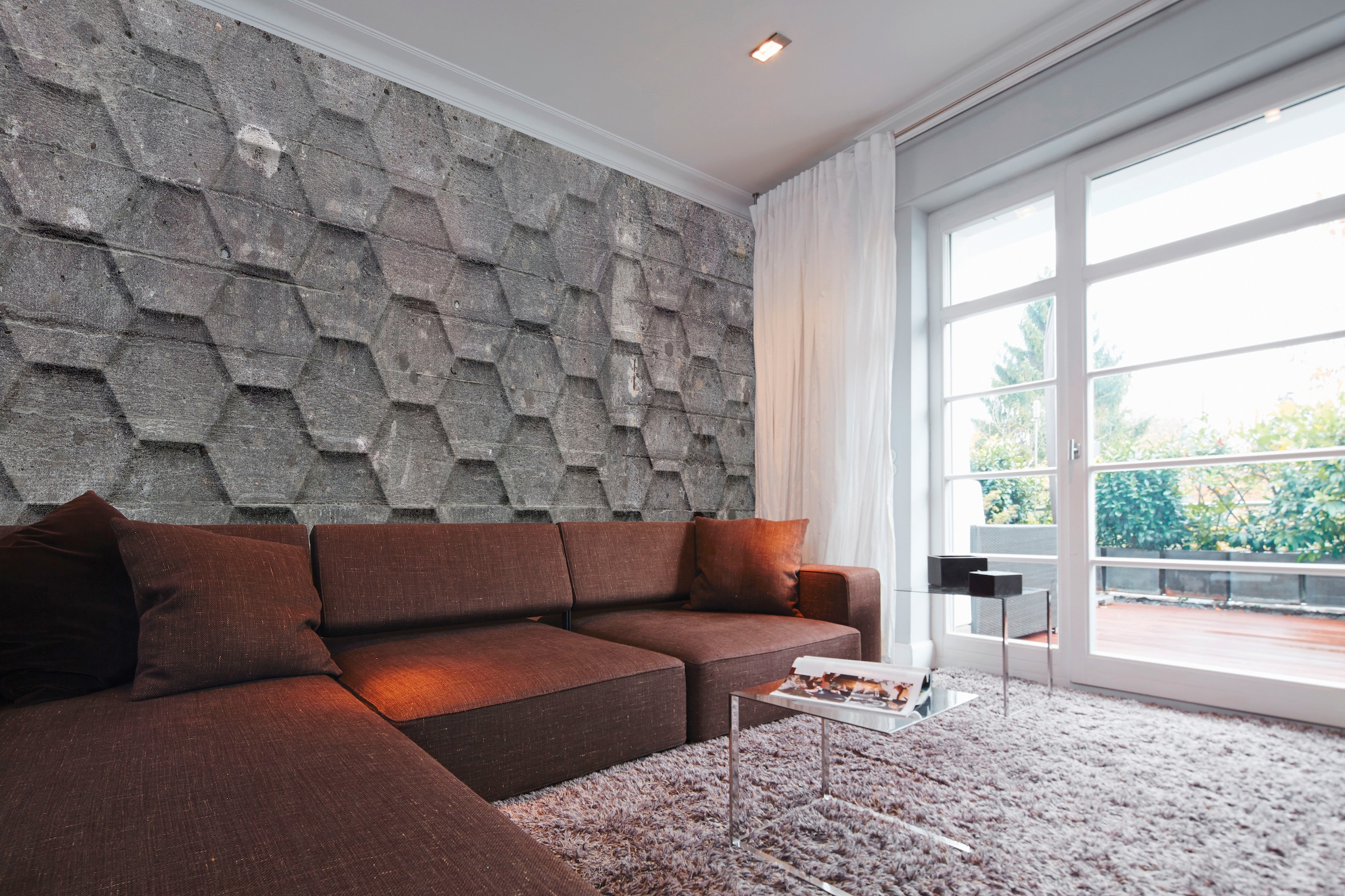 Architects Paper Fototapete »Atelier 47 Honeycomb 2« geometrisch glatt 3D Fototapete Grafisch 200 g Vlies Premium Tapete Steinoptik