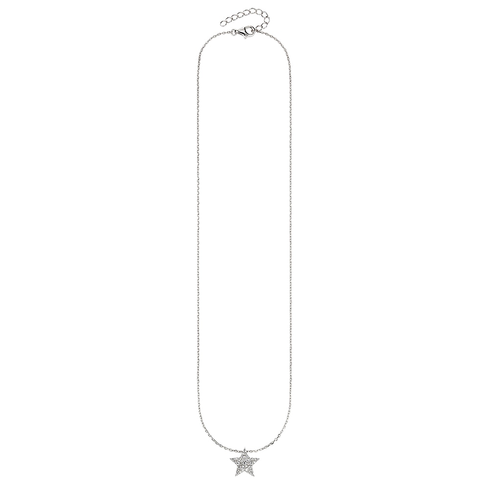 Firetti Kette mit Anhänger »Silberkette mit Anhänger Stern« mit Zirkonia (synth.)