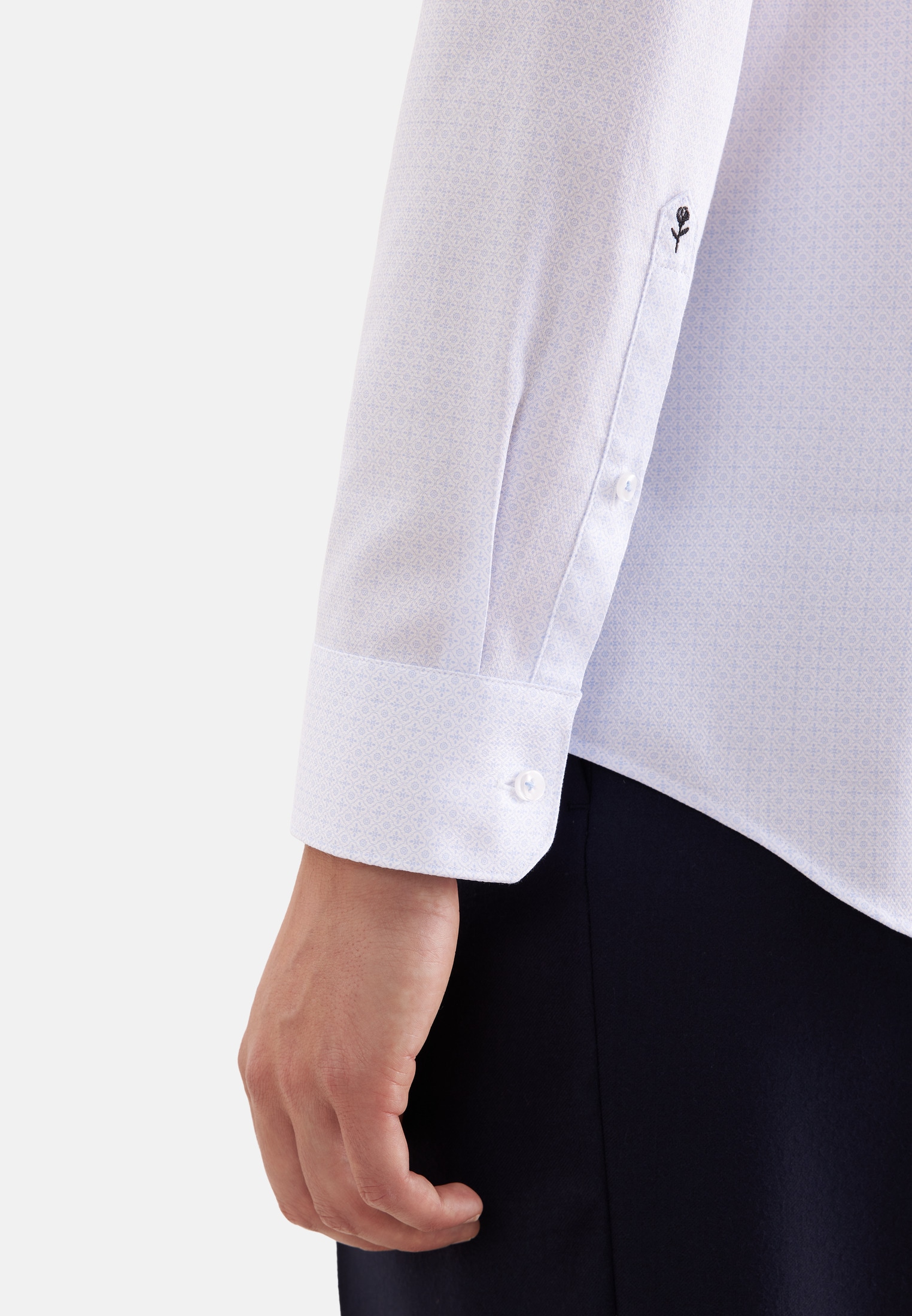 seidensticker Businesshemd »Schwarze Rose« Slim 1/1 Kentkragen Druck