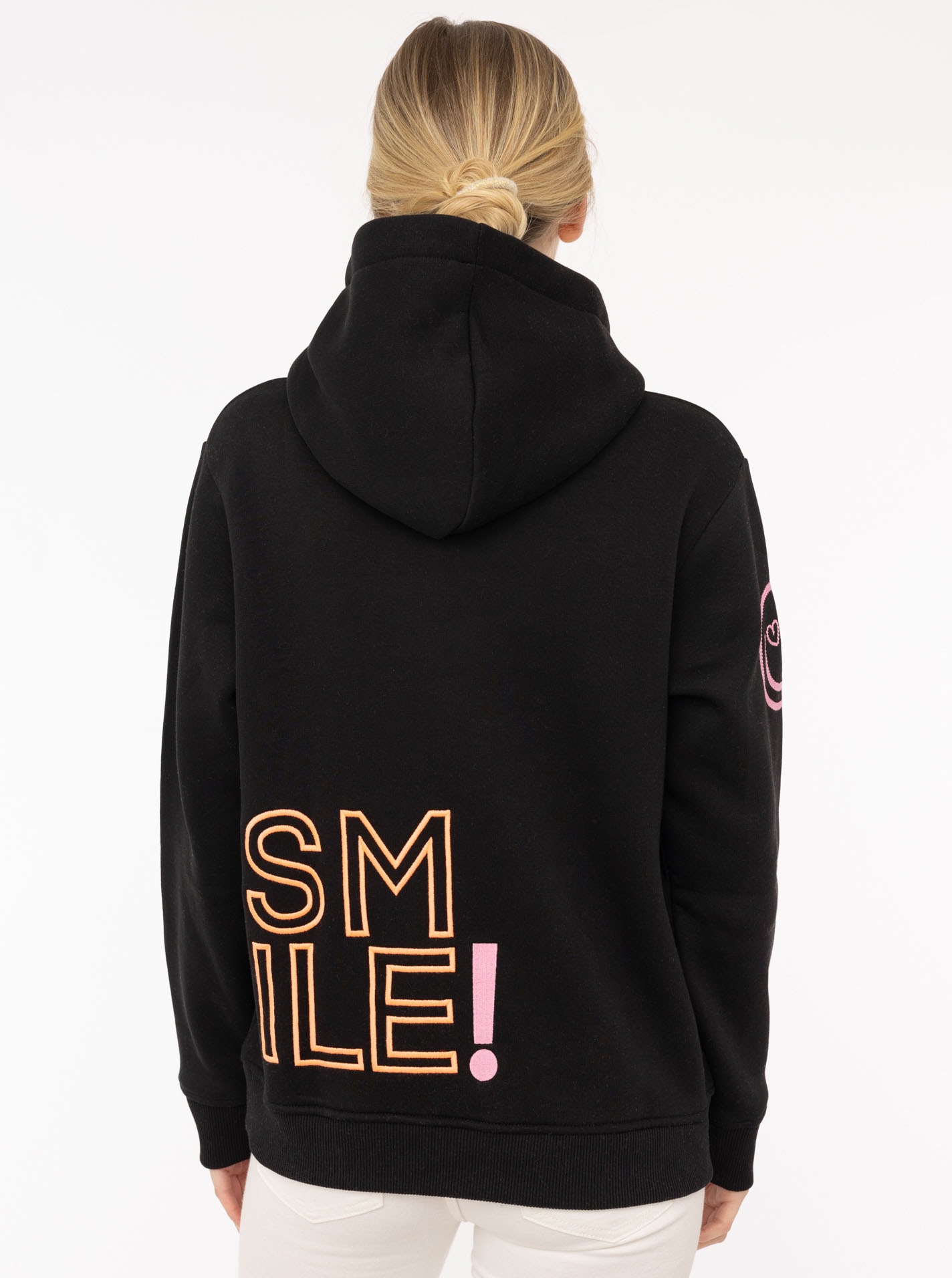 Zwillingsherz Hoodie »"Alissa 2.0"«, mit SMILE Stickerei vorne und hinten