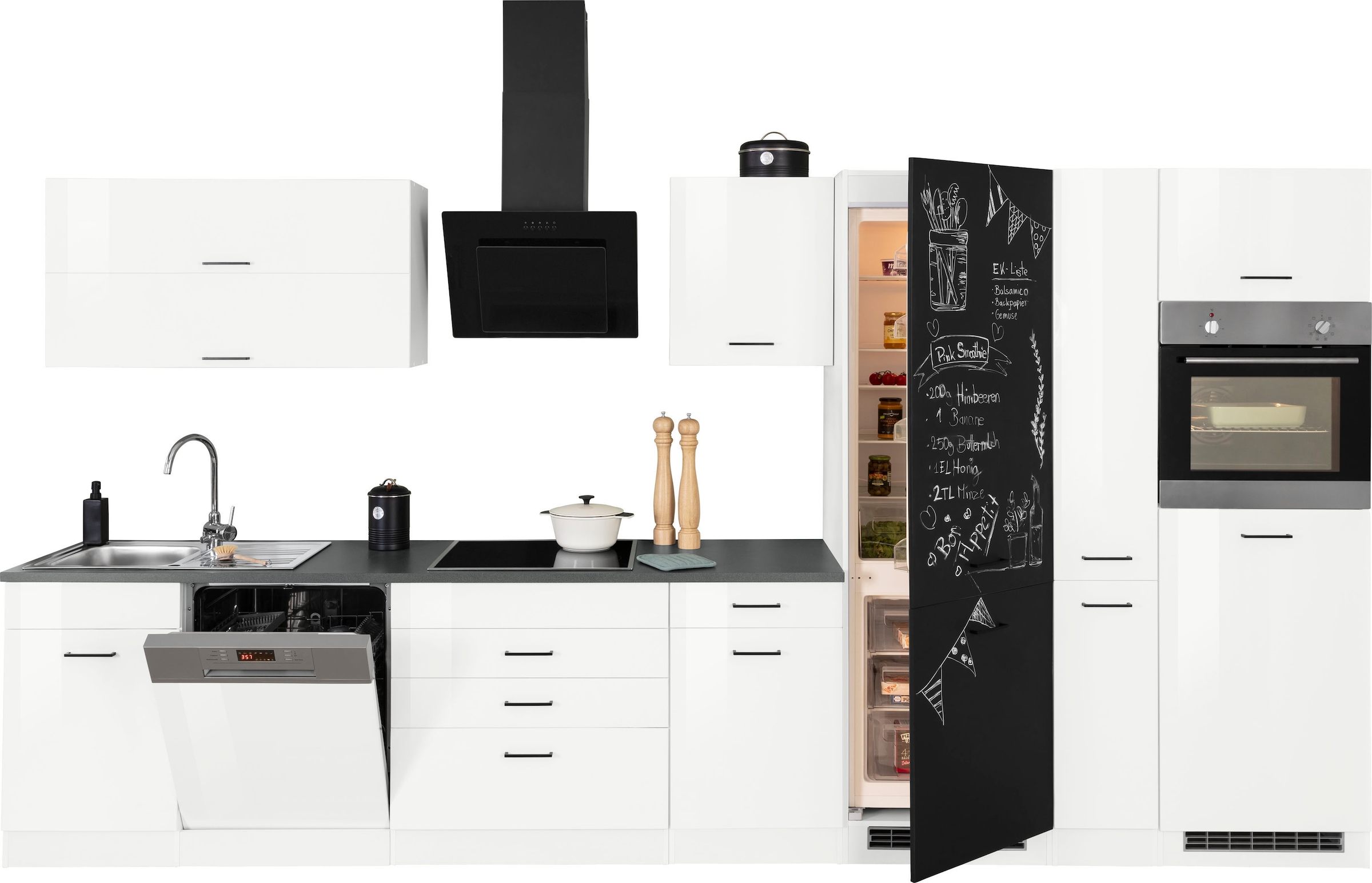 KOCHSTATION Küchenzeile »KS-Trier«, ohne E-Geräte, Breite 390 cm