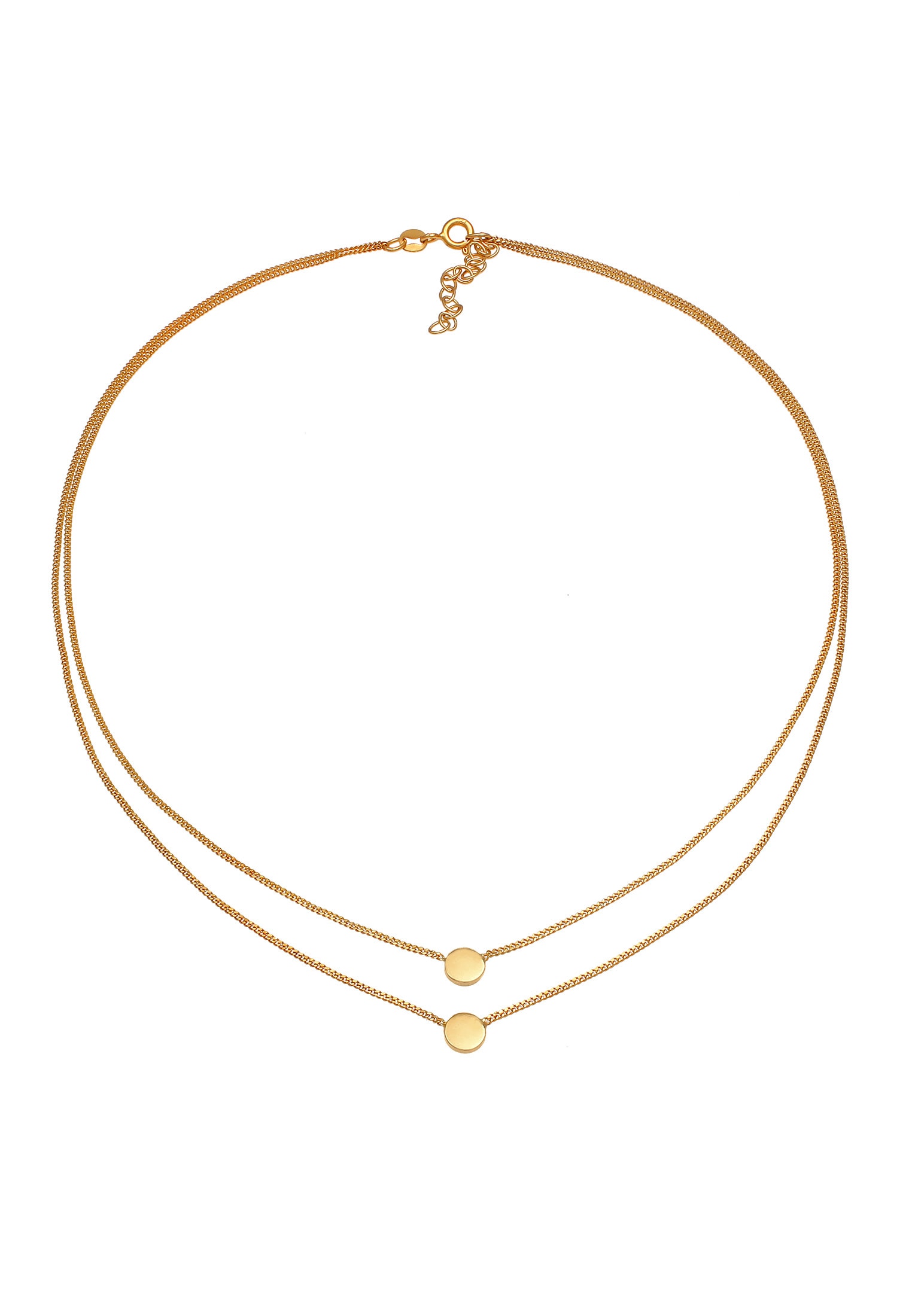 Elli Choker »Halskette Choker Layering Disc Kreis Geo 925 Silber«