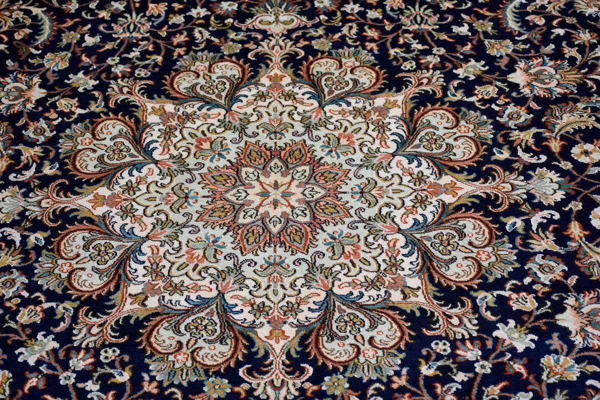 Kayoom Seidenteppich »Kashan 9596«, rechteckig, 10 mm Höhe, Einzelstück mit Zertifikat, Wohnzimmer